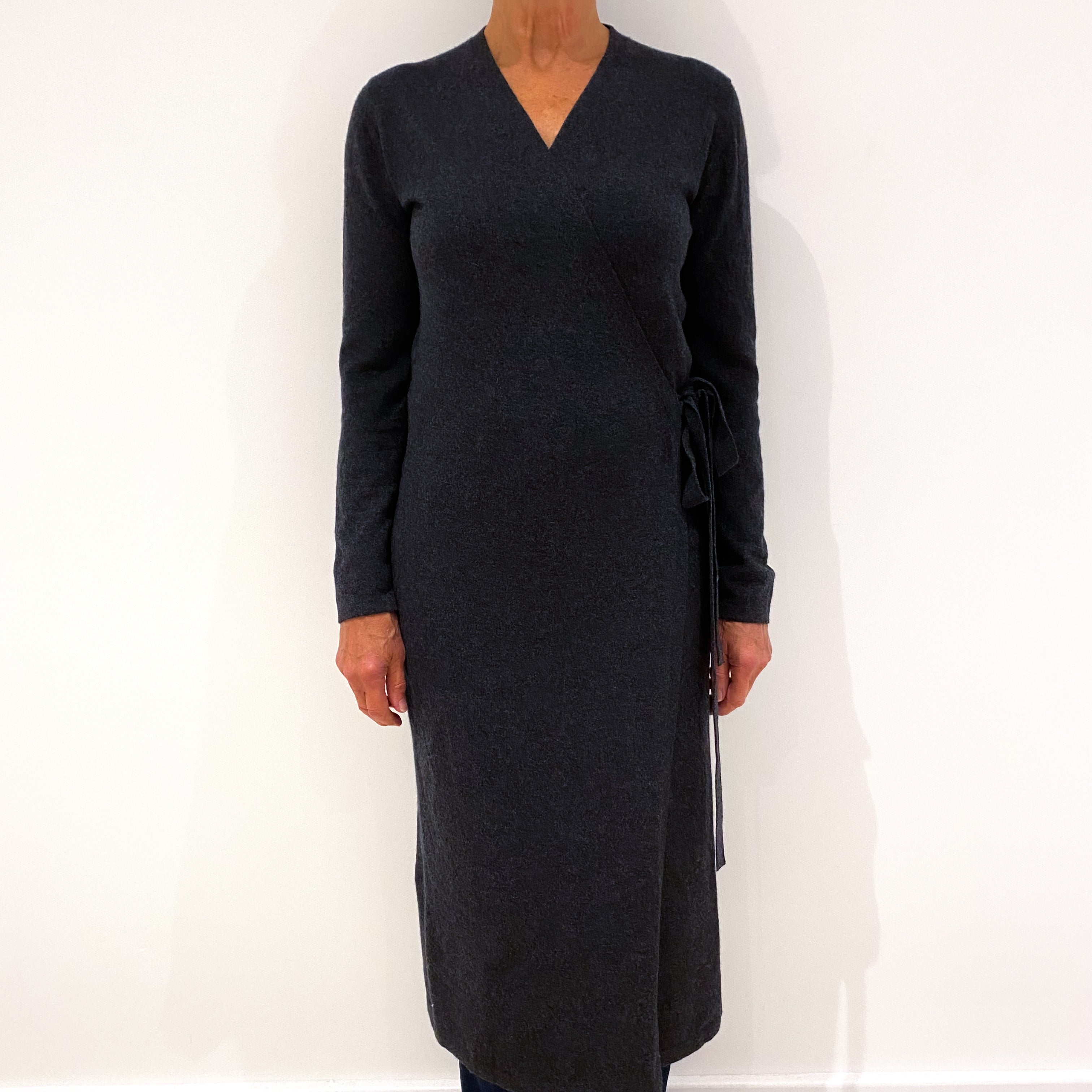 New Scottish Charcoal Grey Cashmere Dressing Gown Medium
