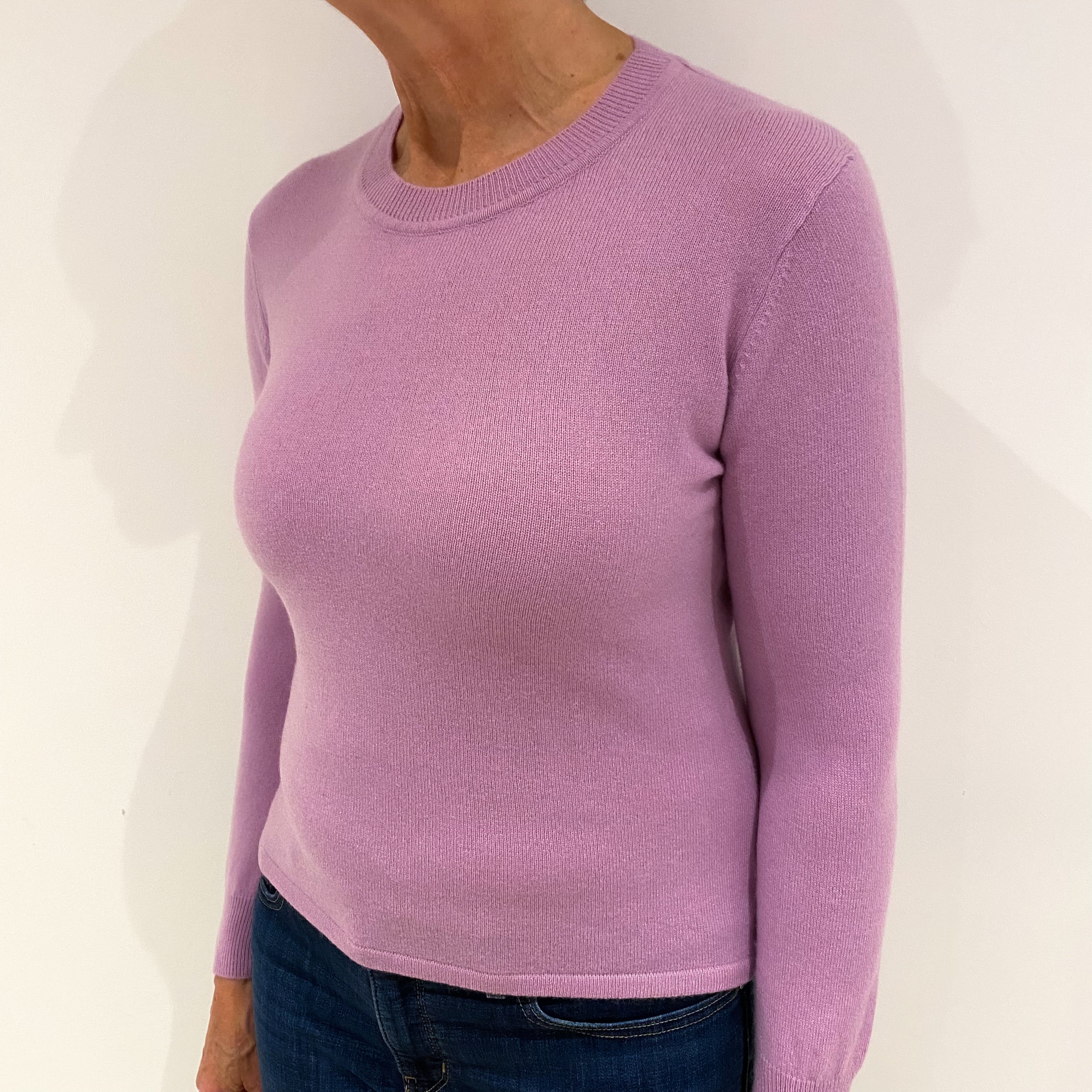 Mauve Purple Cashmere Crew Neck Jumper Medium