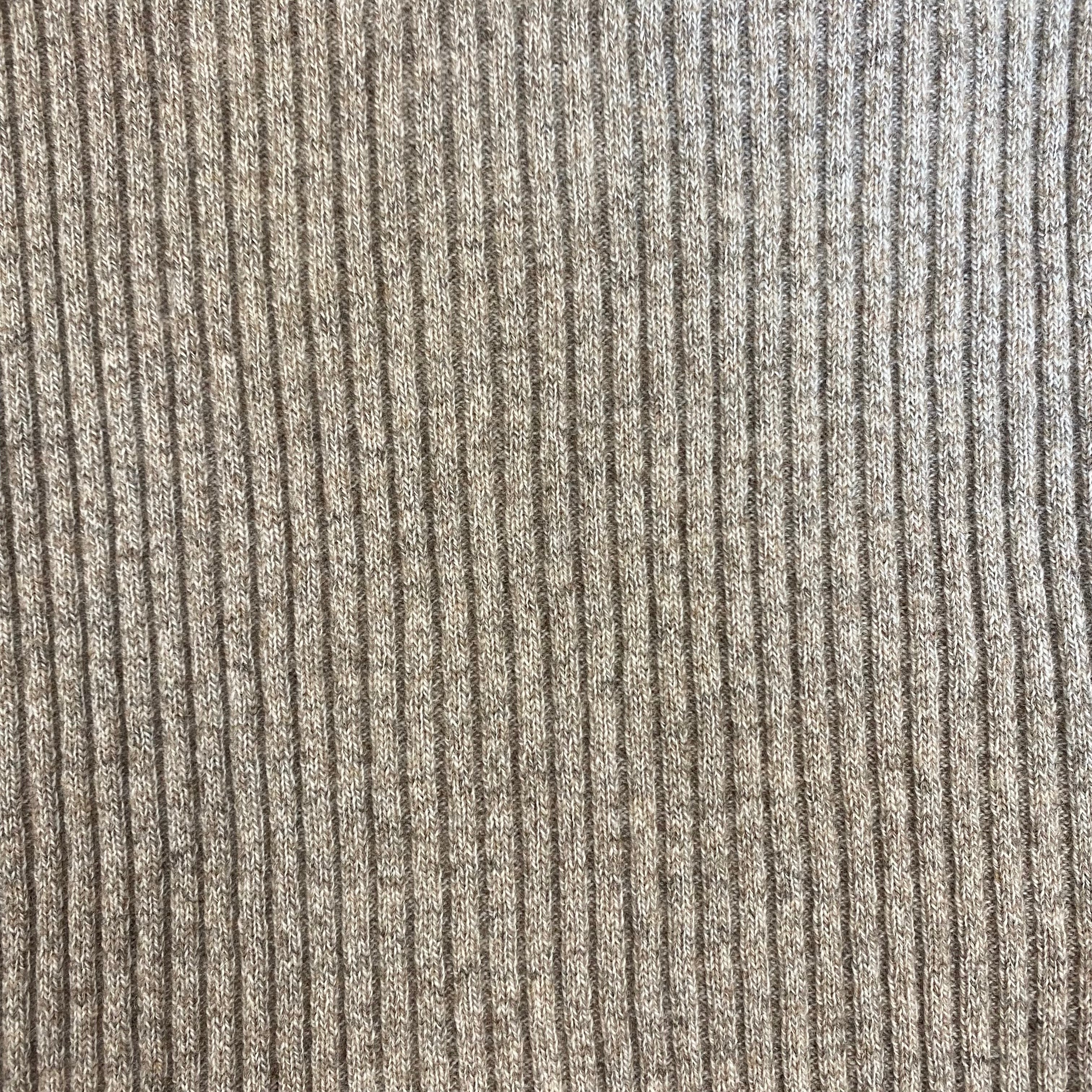 Brand New Scottish Fawn Marl Rib Cashmere Long A Line Skirt Small