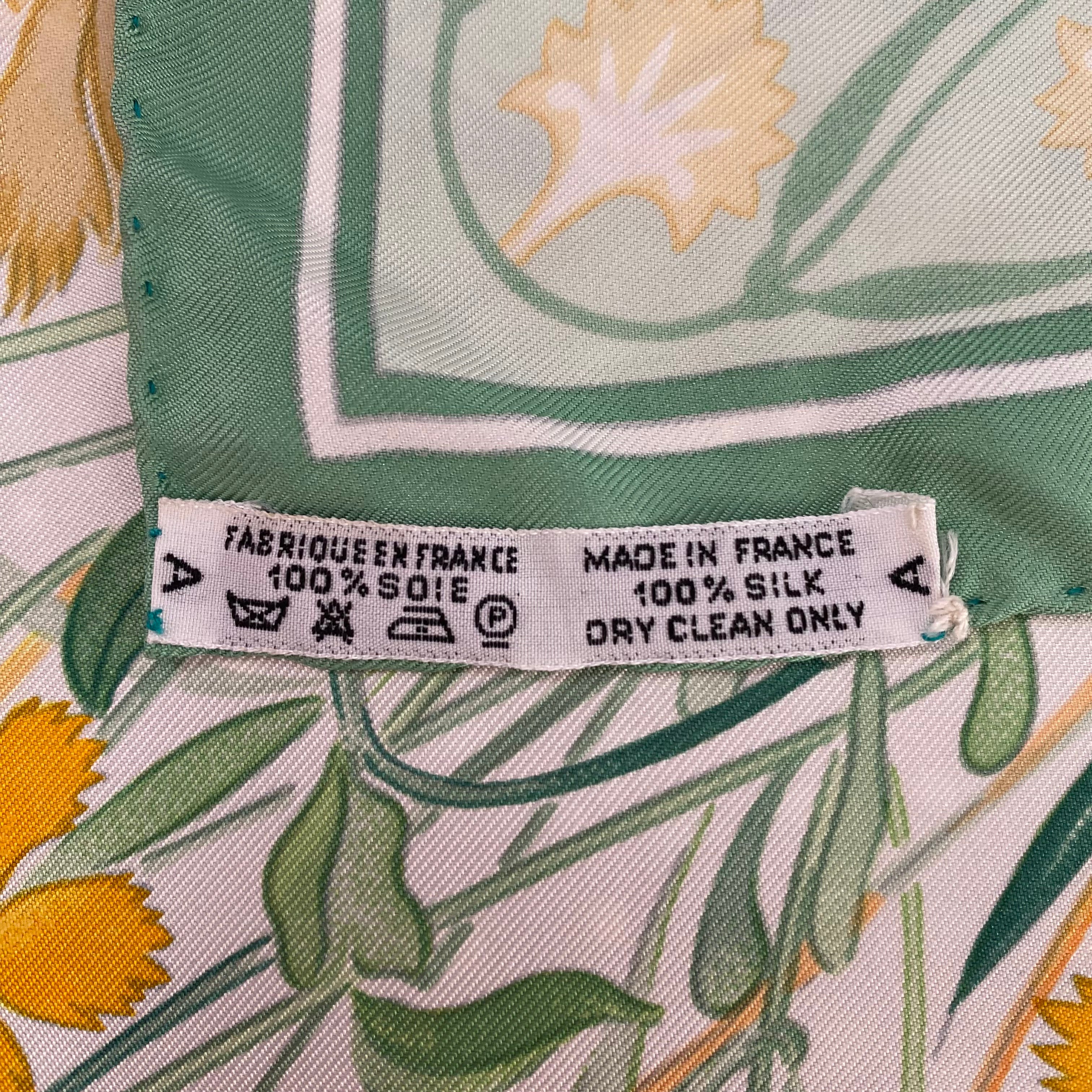 Hermès Oeillets Sauvages et autres Caryophyllées Silk Scarf