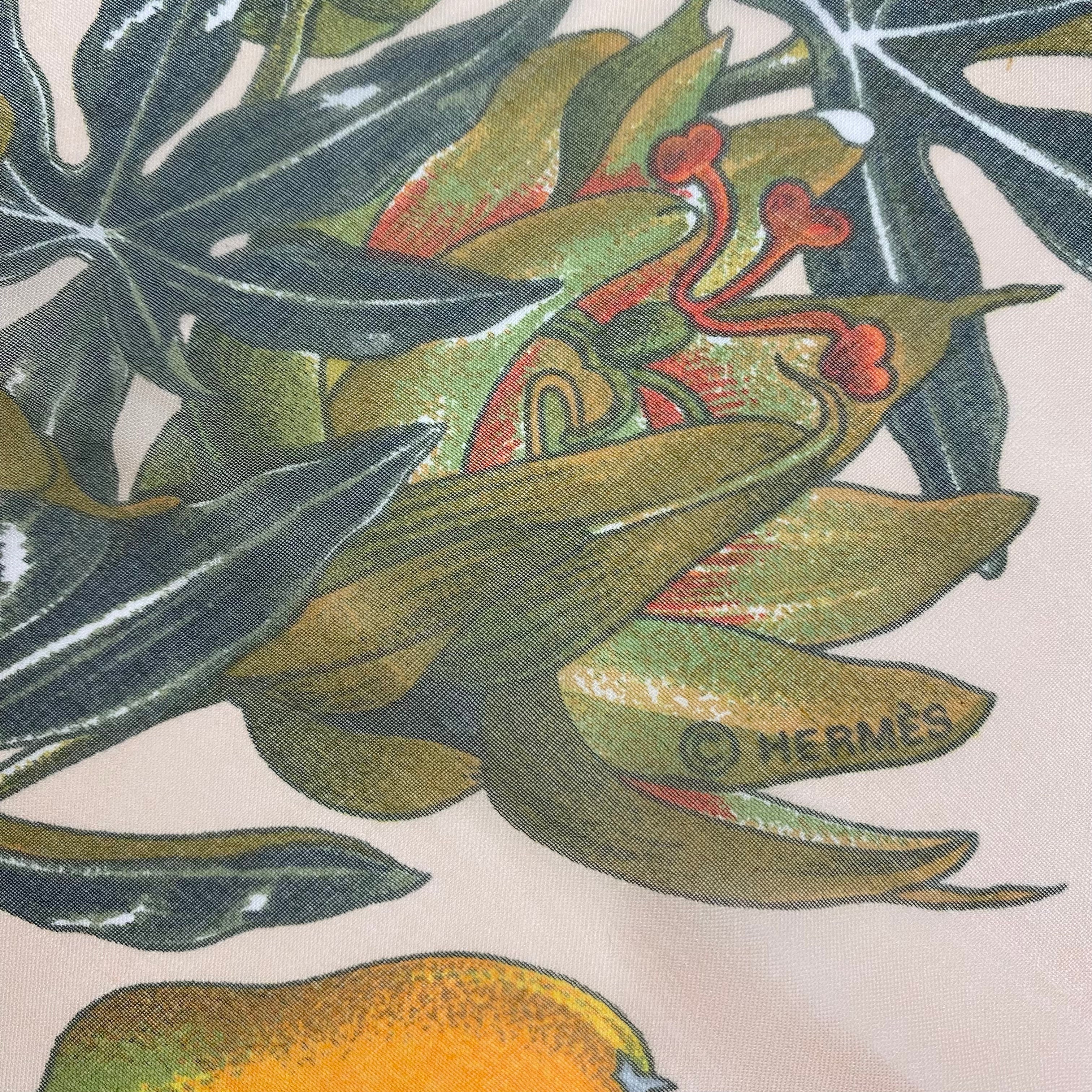 Immaculate Boxed Hermès Passiflores Boxed Silk Scarf