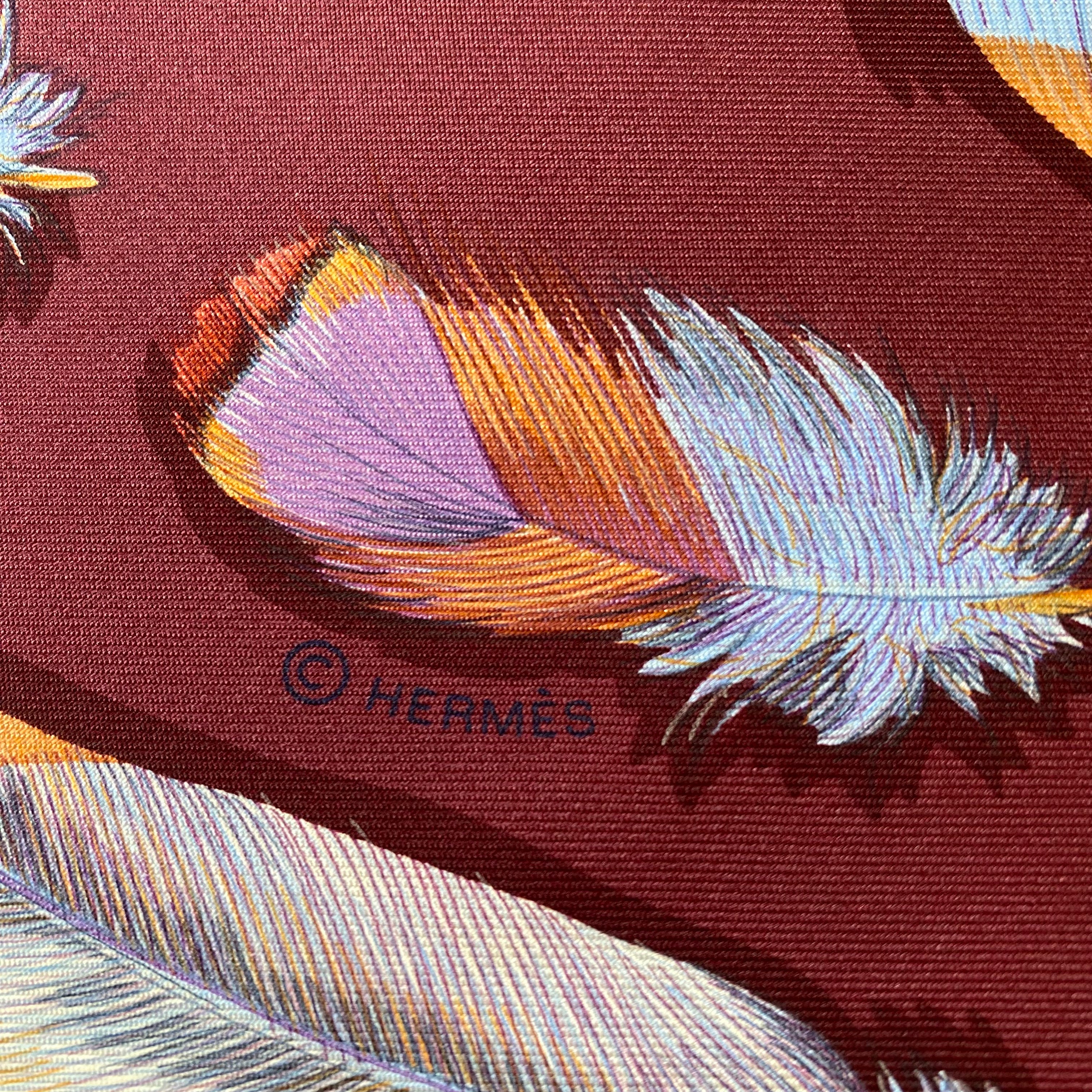 Brand New Boxed Hermès Plumes II Silk Scarf