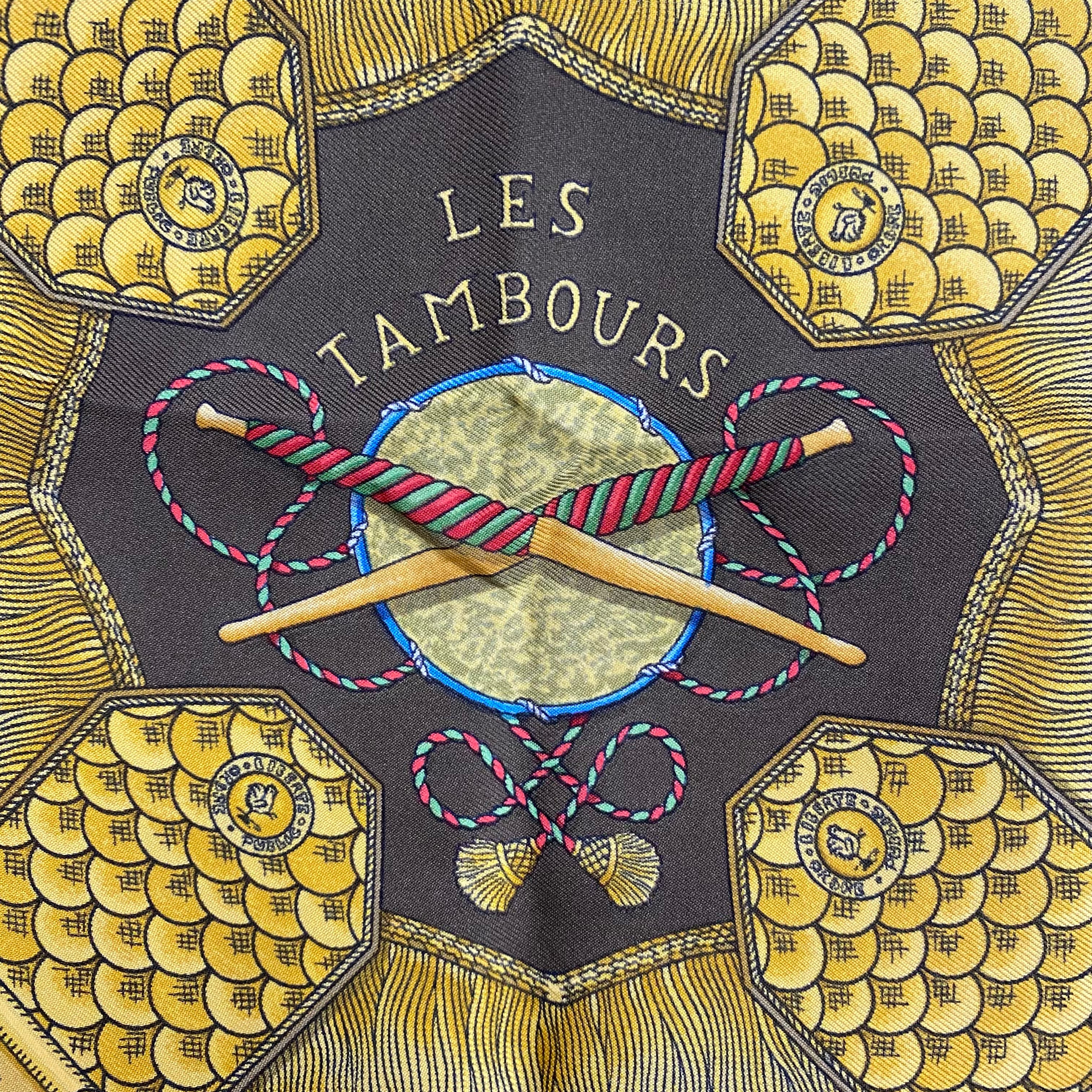 Hermès Les Tambours Silk Scarf