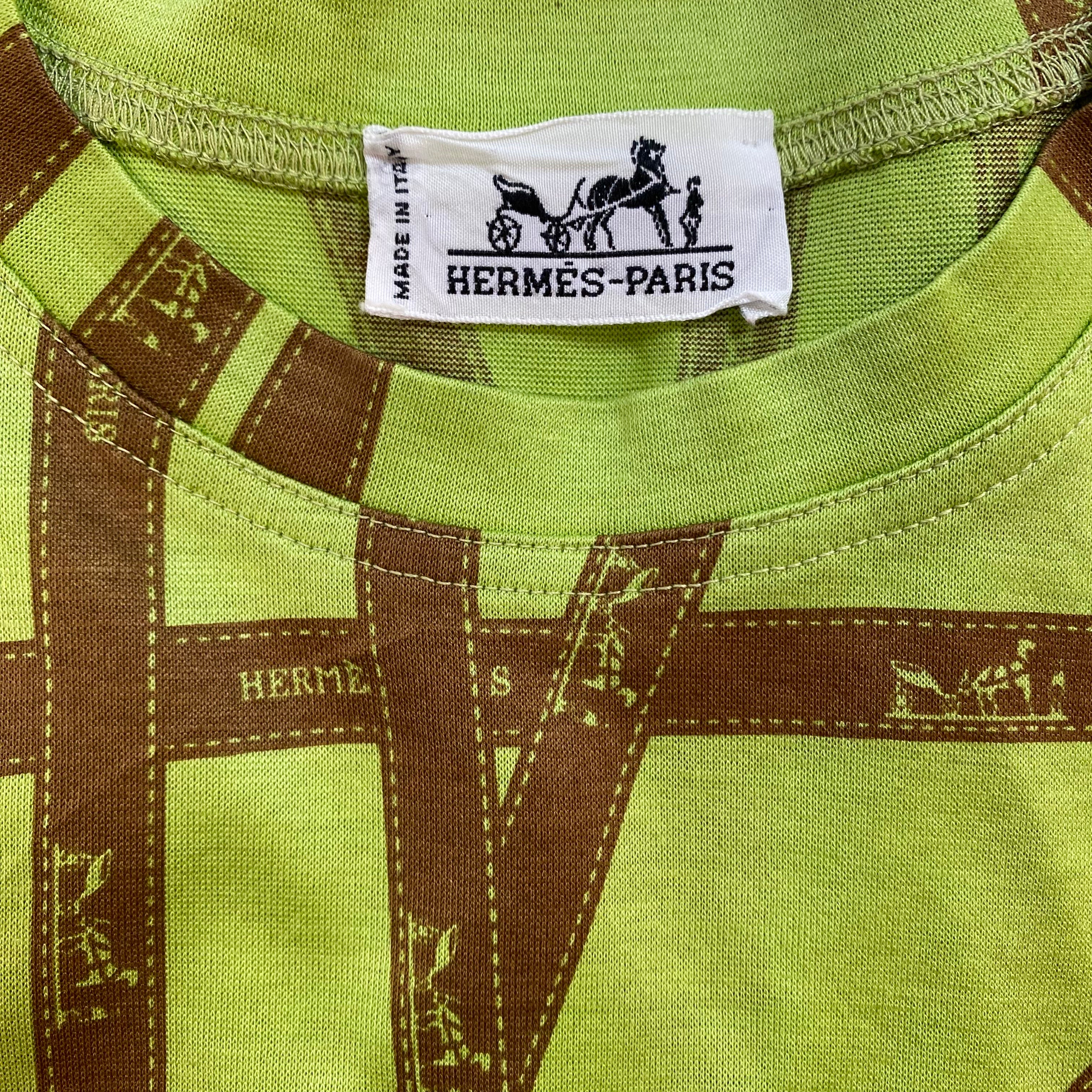 Pristine Hermes Green and Brown T-Shirt
