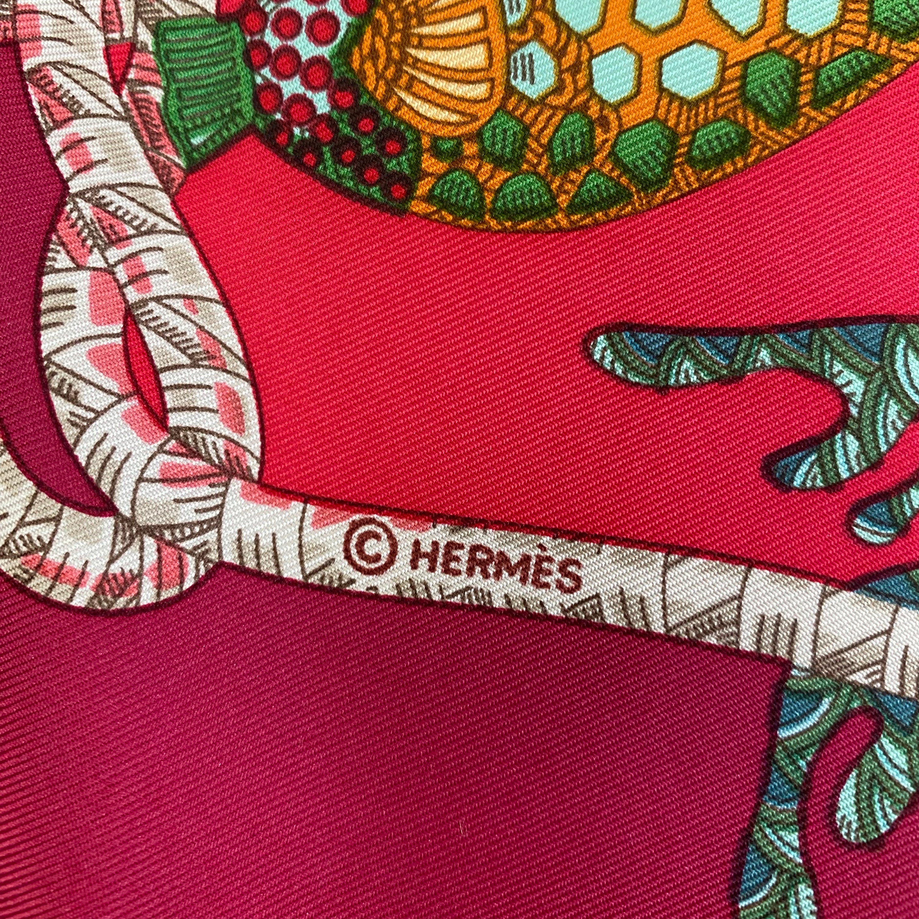 Brand New Boxed Hermès Grands Fonds Silk Scarf