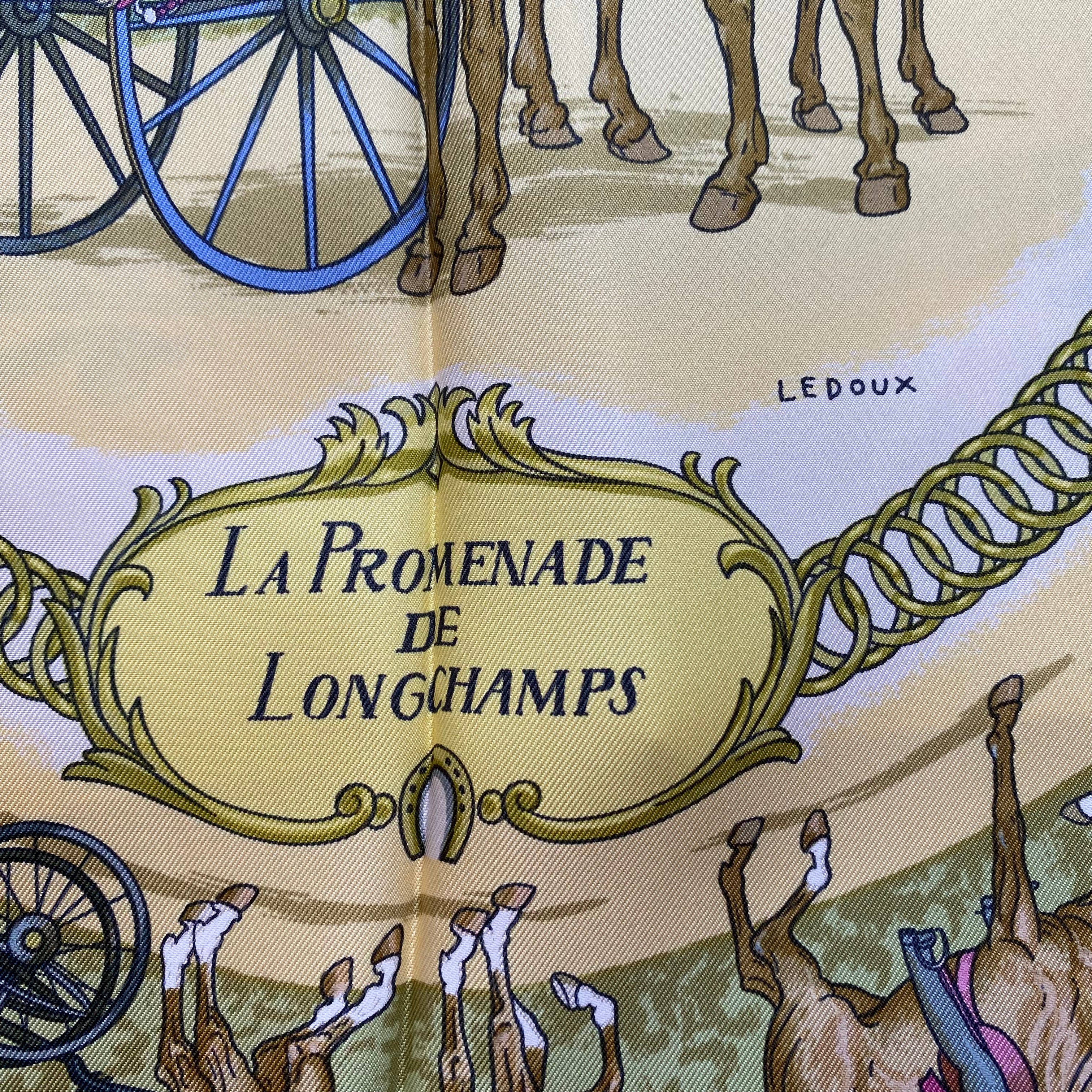 Brand New Hermès La Promenade de Longchamps Silk Scarf