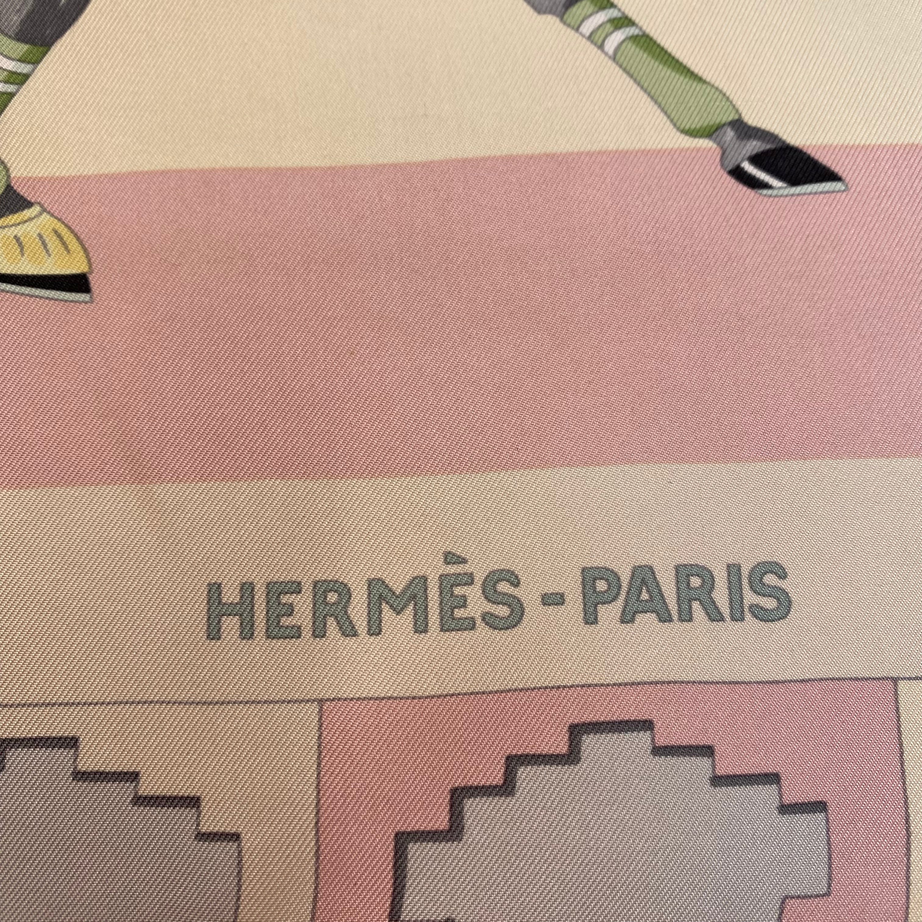 Hermès Les Poneys de Polo Silk Scarf