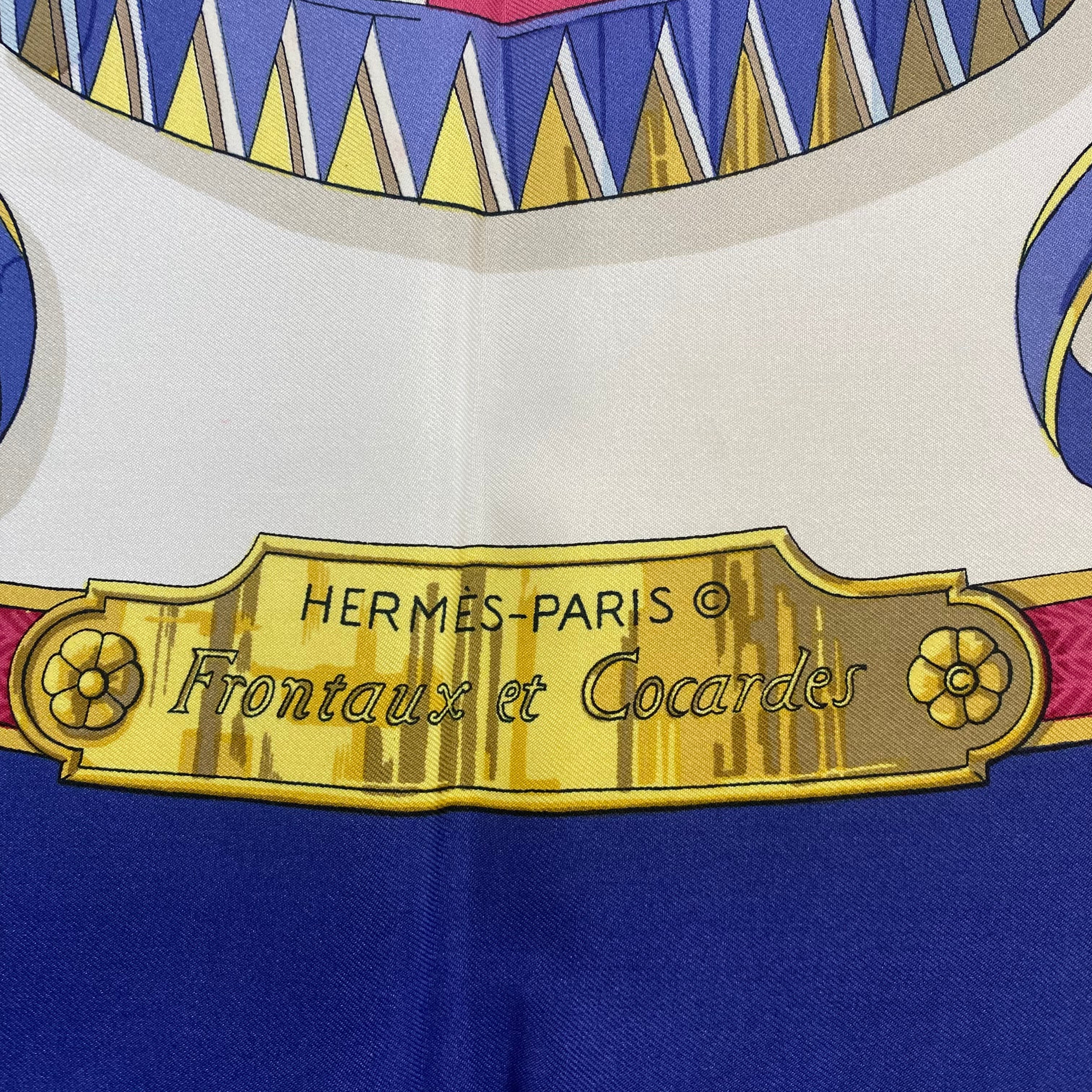 Pristine Hermès Frontaux et Cocardes Silk Scarf