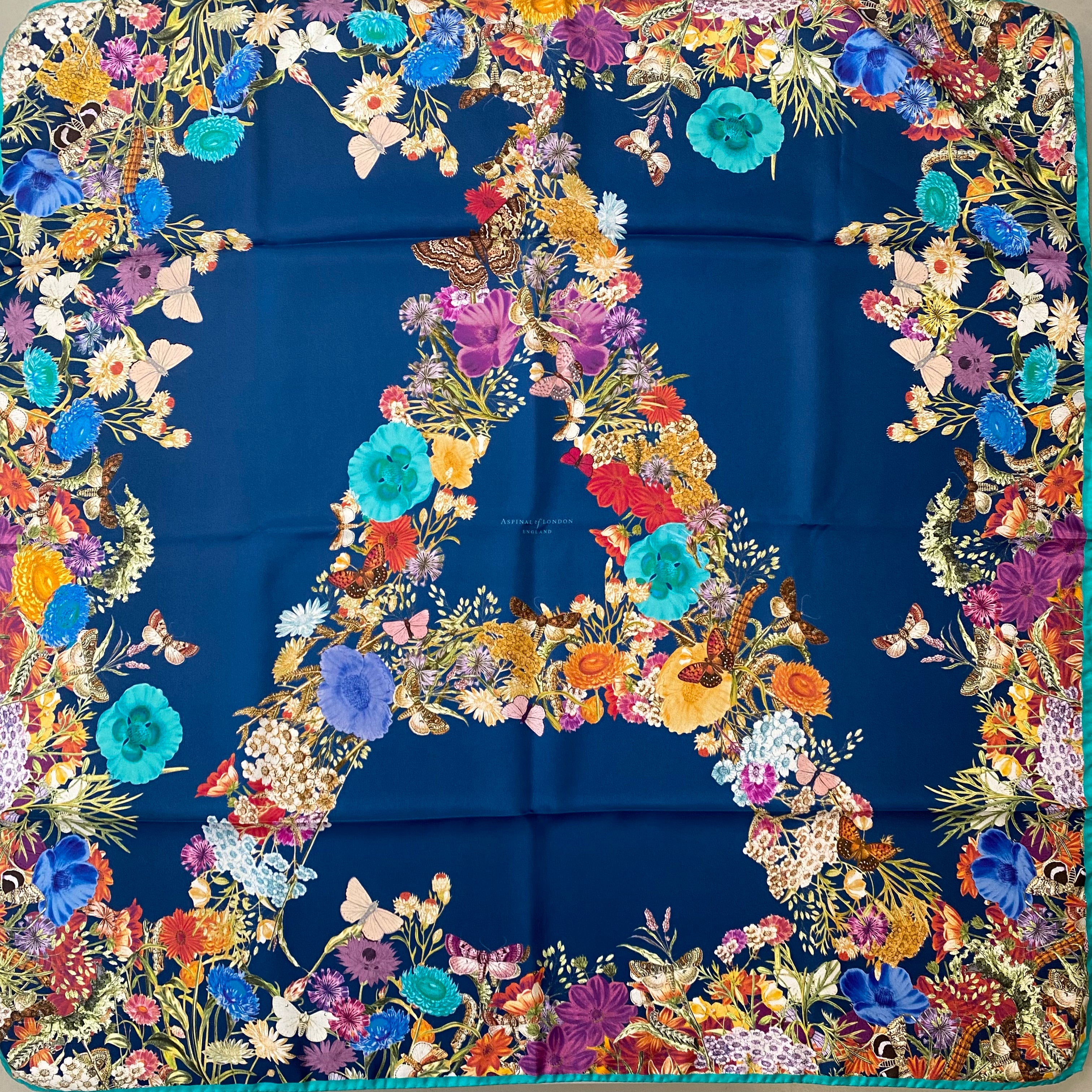 Pristine Aspinal ‘A’ Floral Silk Scarf