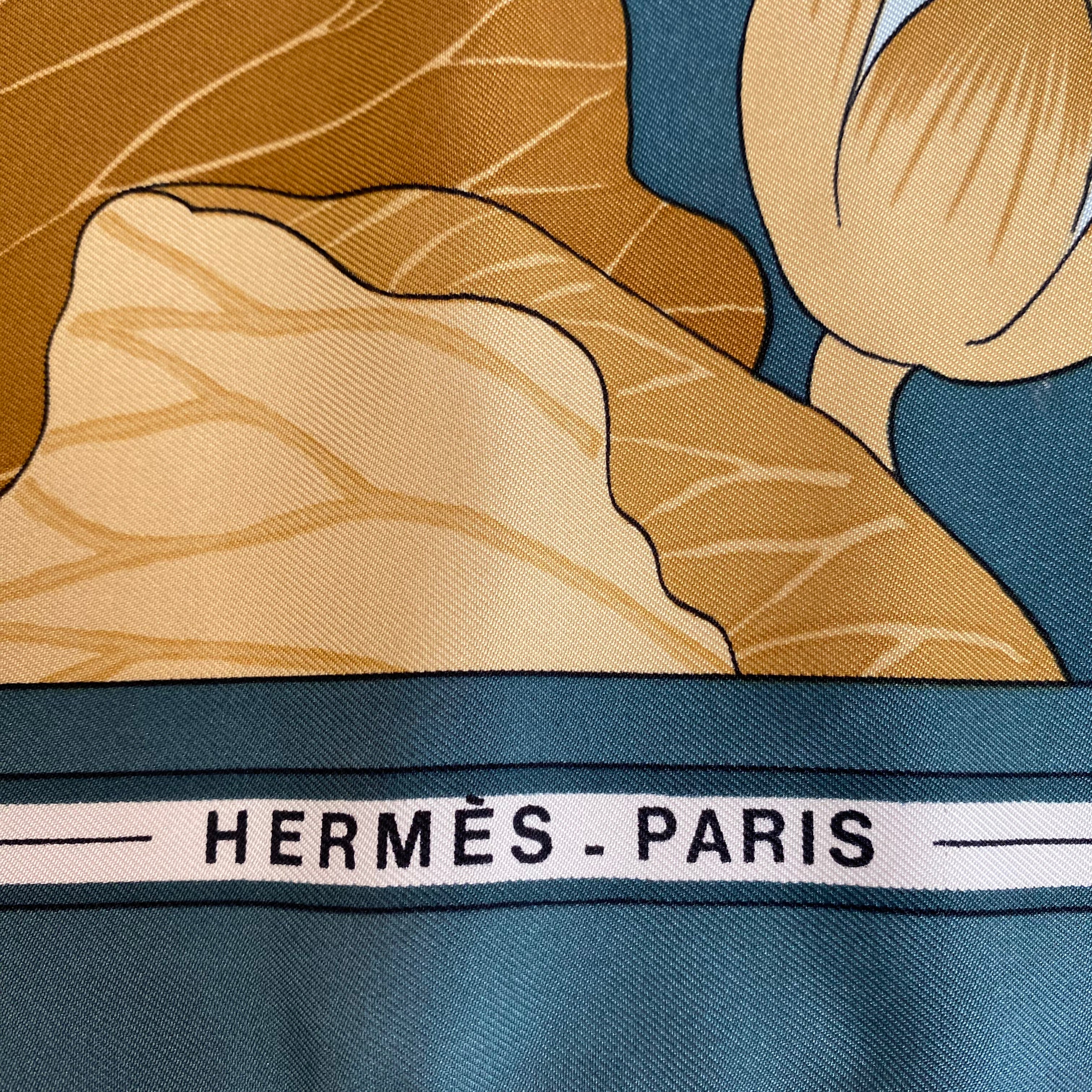 Hermès Fleurs de Lotus Silk Scarf