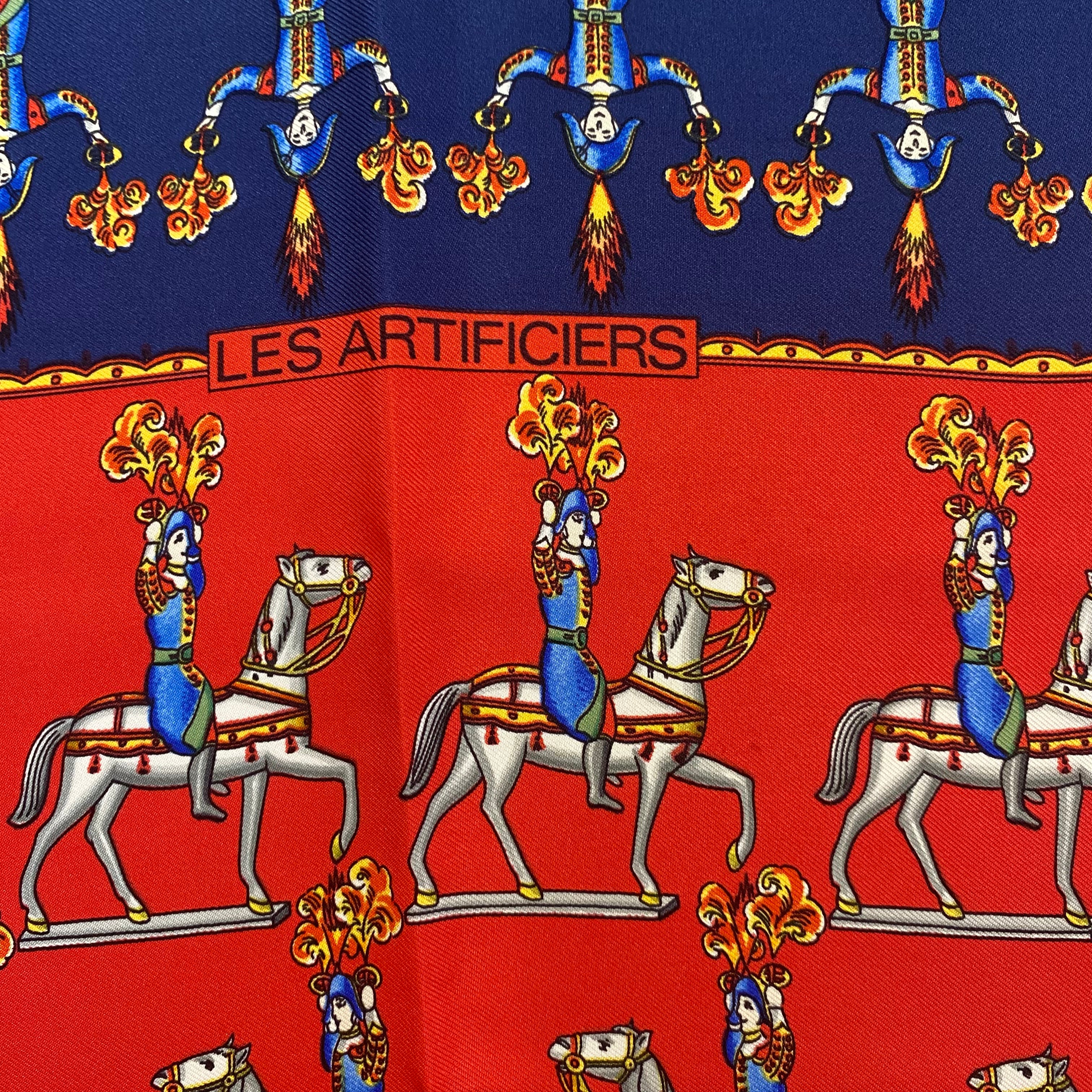 Hermès Les Artificiers Silk Scarf