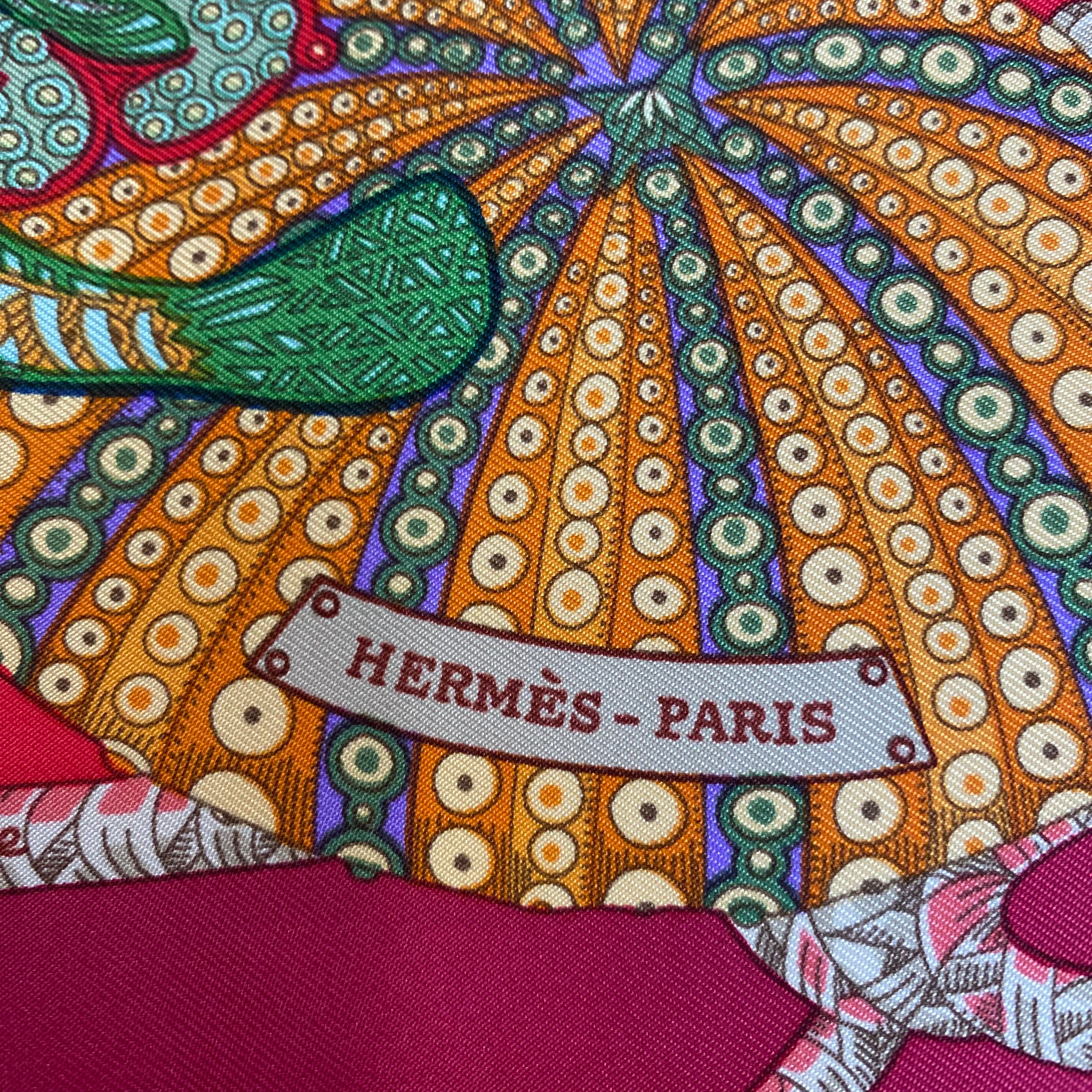 Brand New Boxed Hermès Grands Fonds Silk Scarf