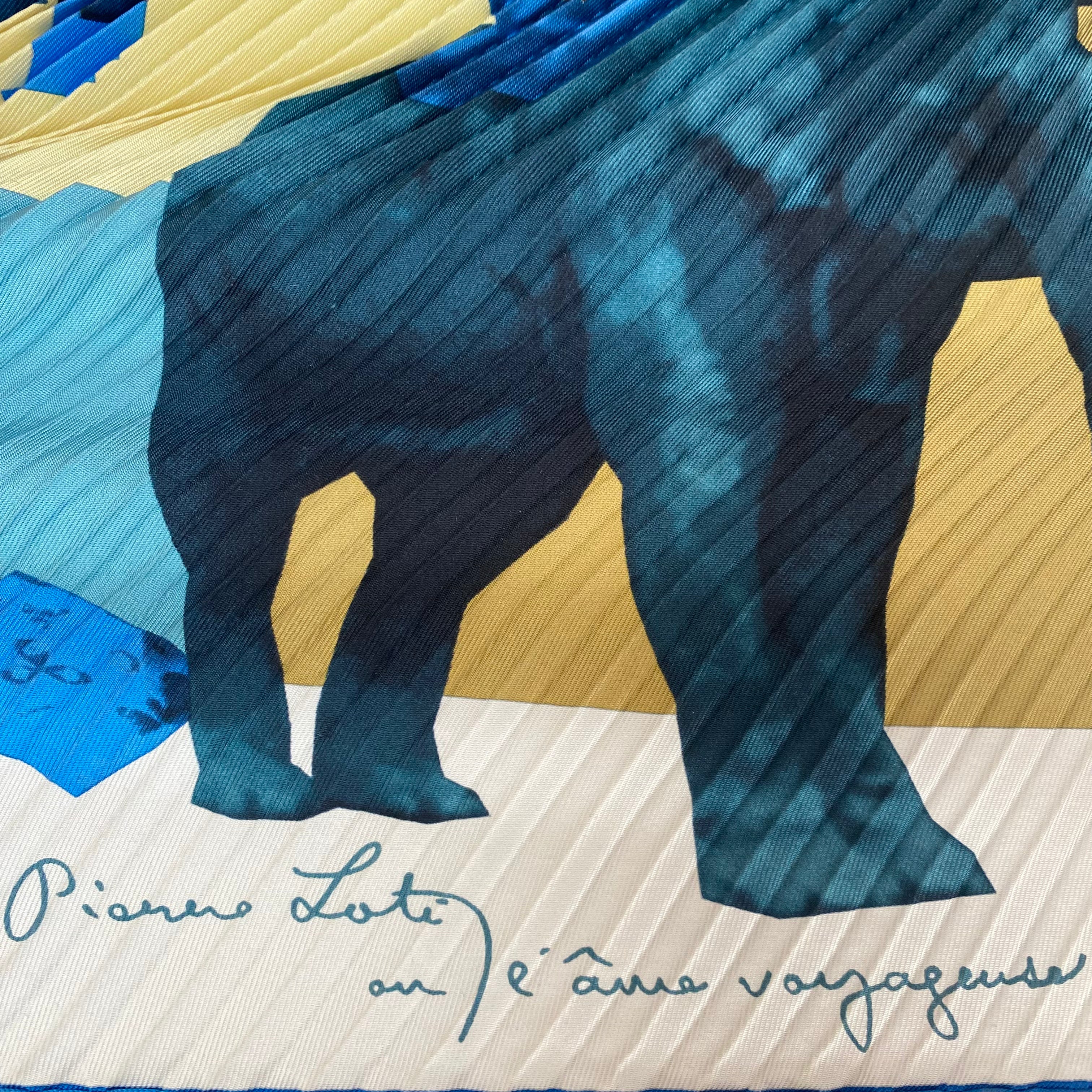 Hermès Boxed Pierre Lot l’Âme Voyageuse Plissè Silk Scarf