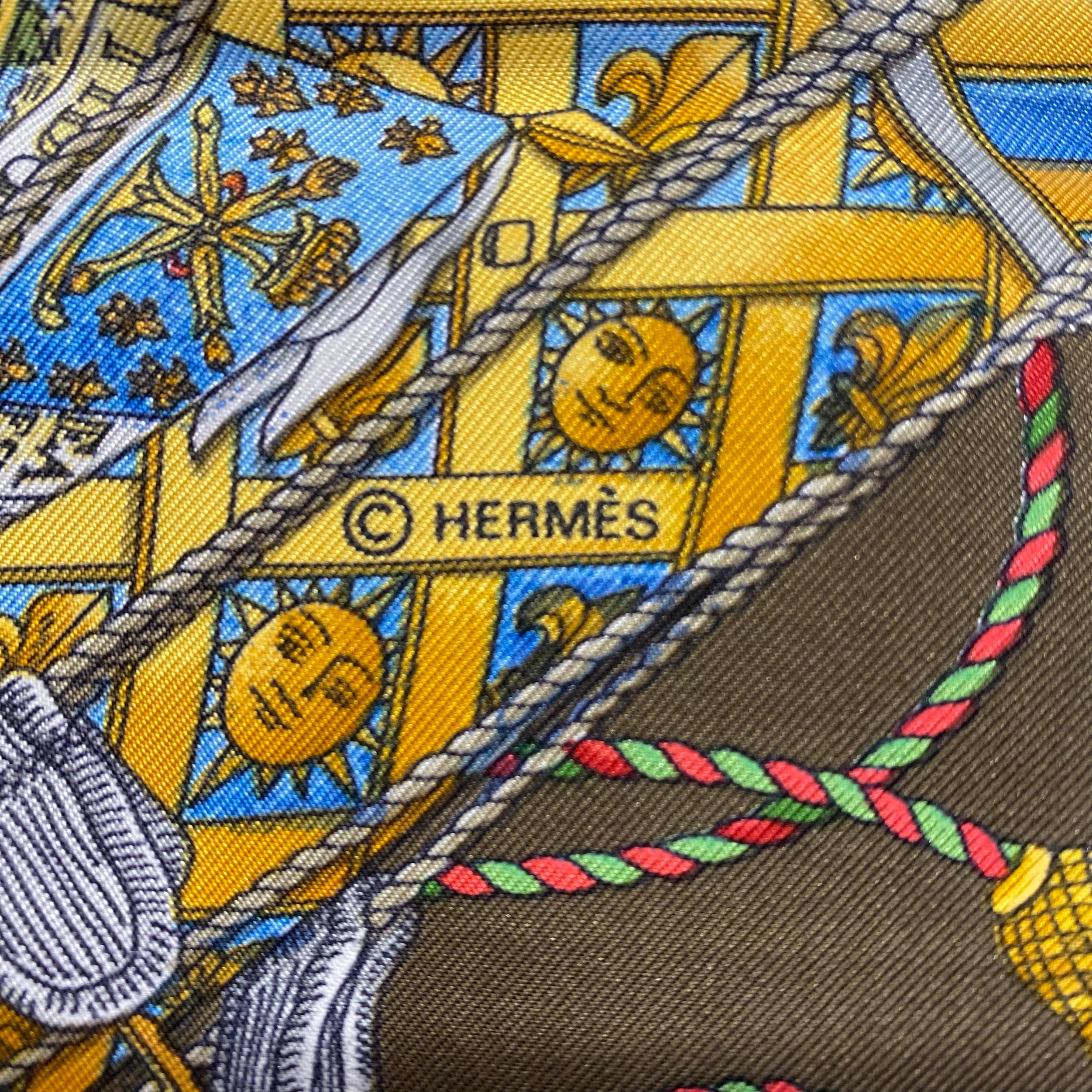 Hermès Les Tambours Silk Scarf