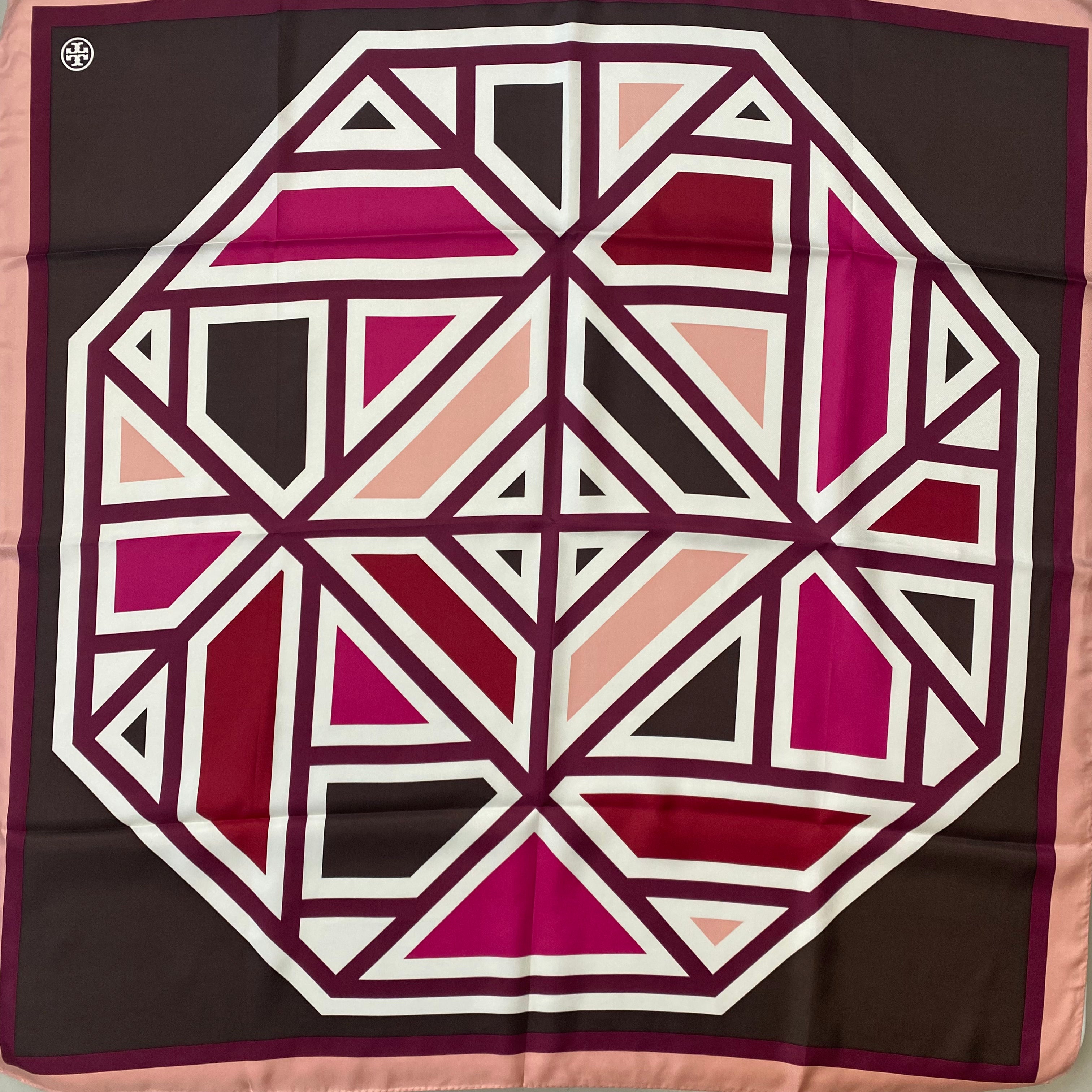 Brand New Tory Burch Geometric Octagon Silk Scarf