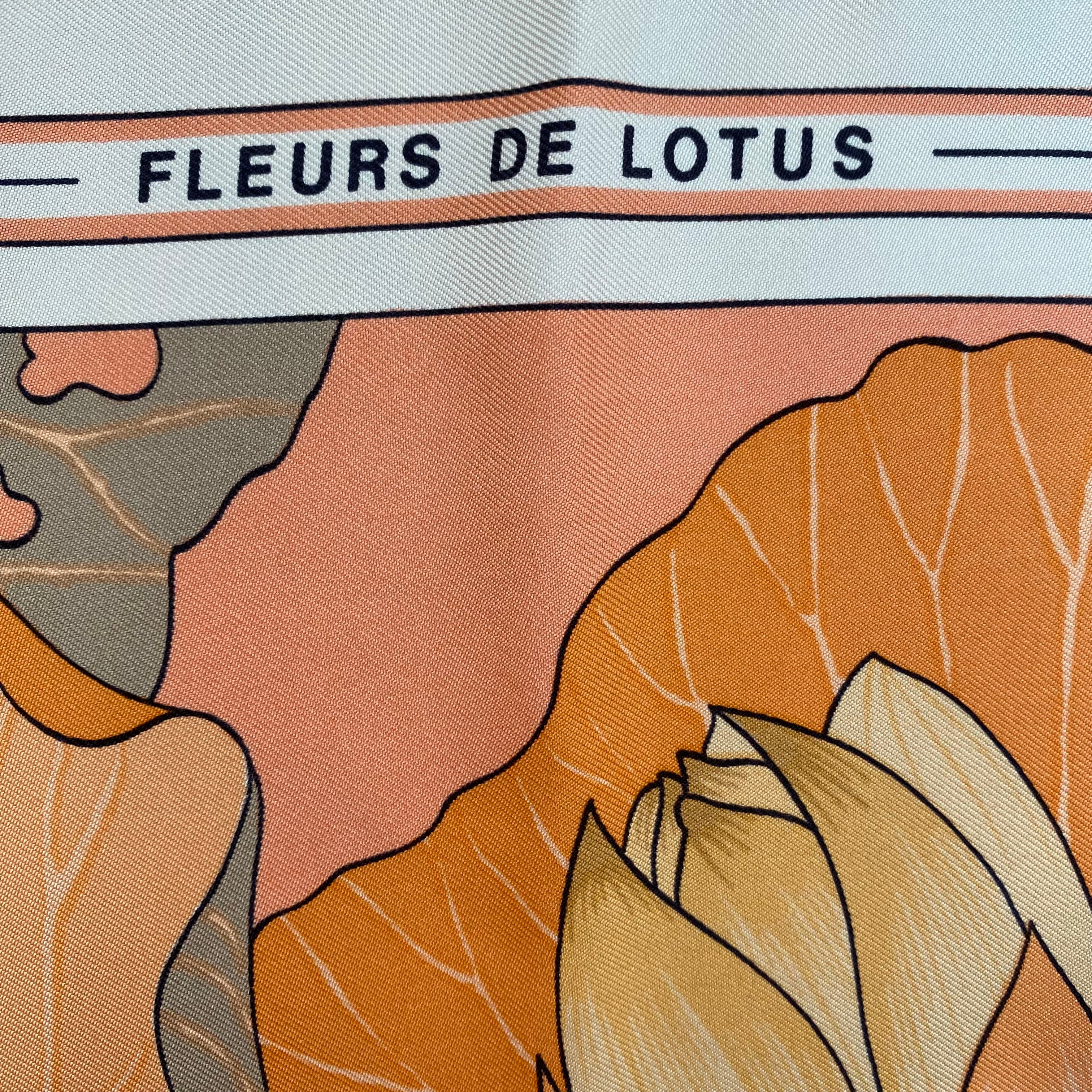 Hermès Fleurs de Lotus Silk Scarf