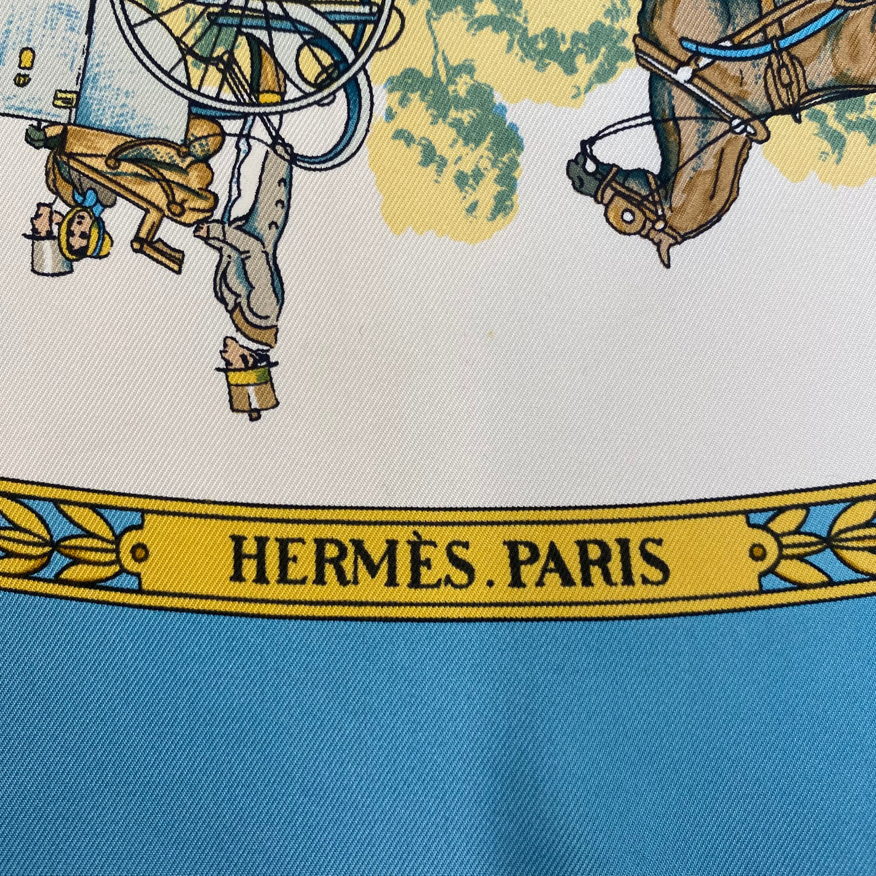Pristine Hermès La Promenade de Longchamps Silk Scarf