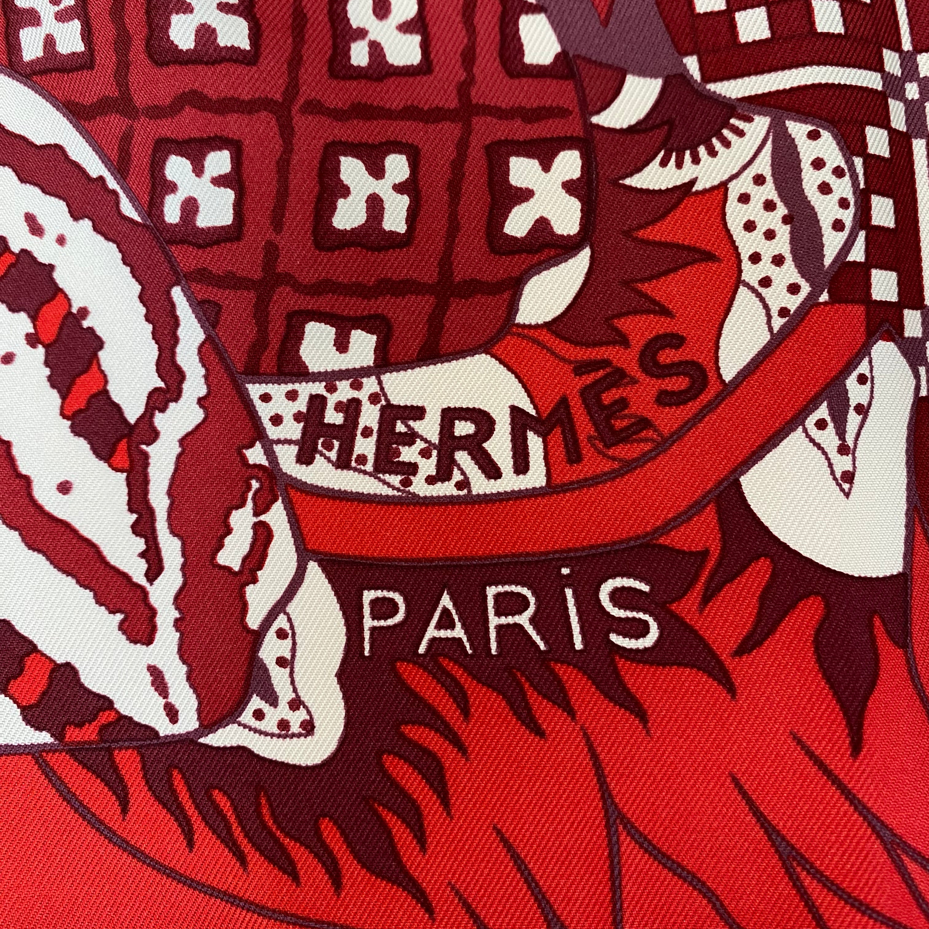 Boxed Hermès Fleurs D’indiennes Silk Scarf Quite Rare