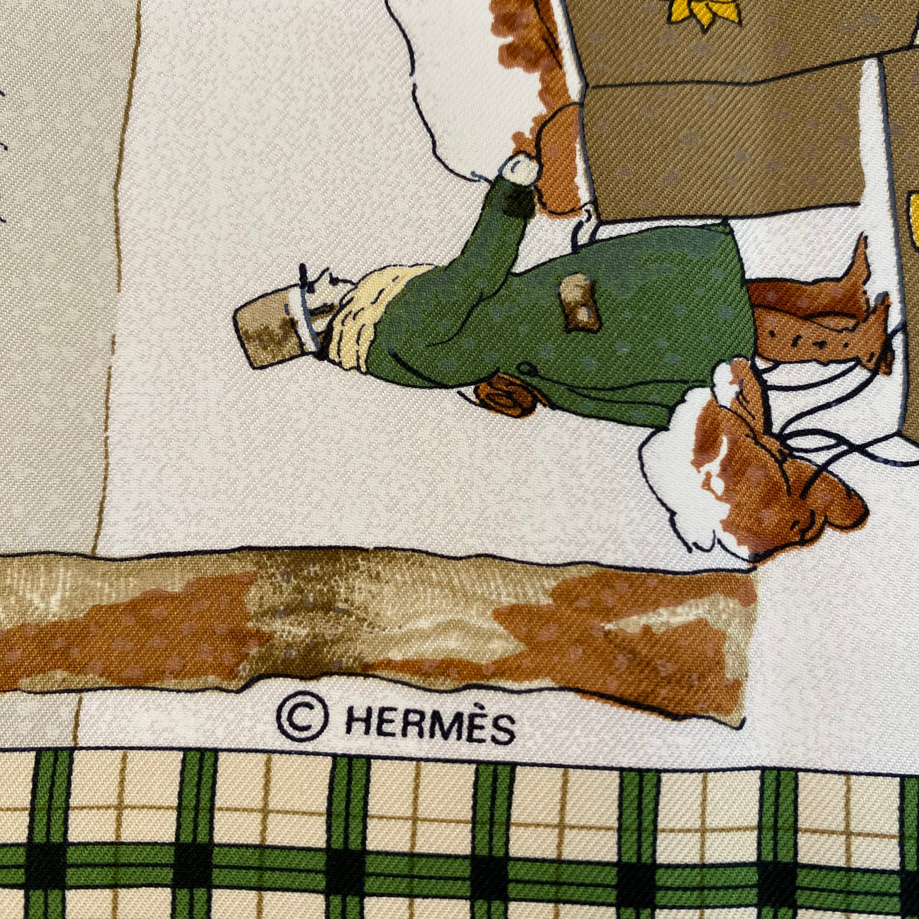 Hermès L’Hiver en Poste Silk Scarf