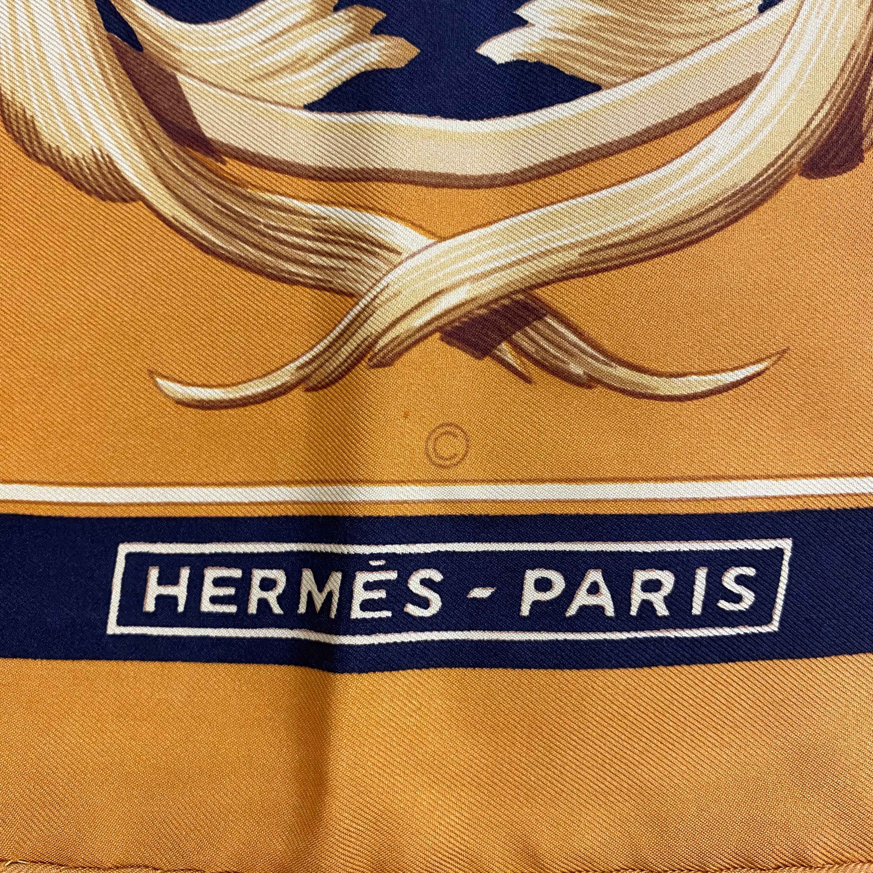 Hermès Couronnes Vintage Silk Scarf