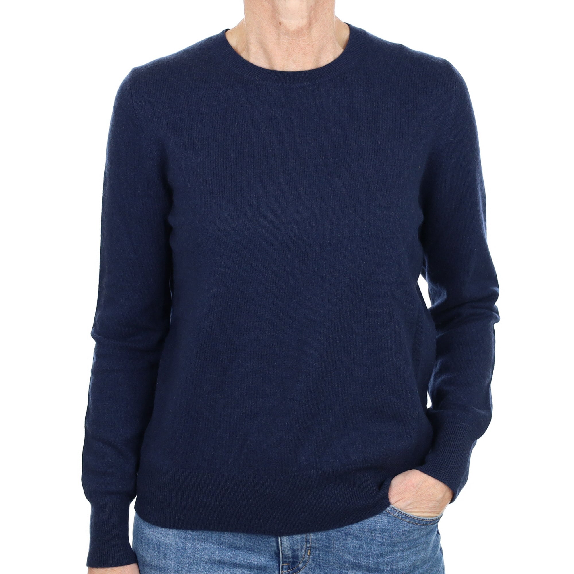 Midnight Navy Cashmere Crew Neck Jumper Small