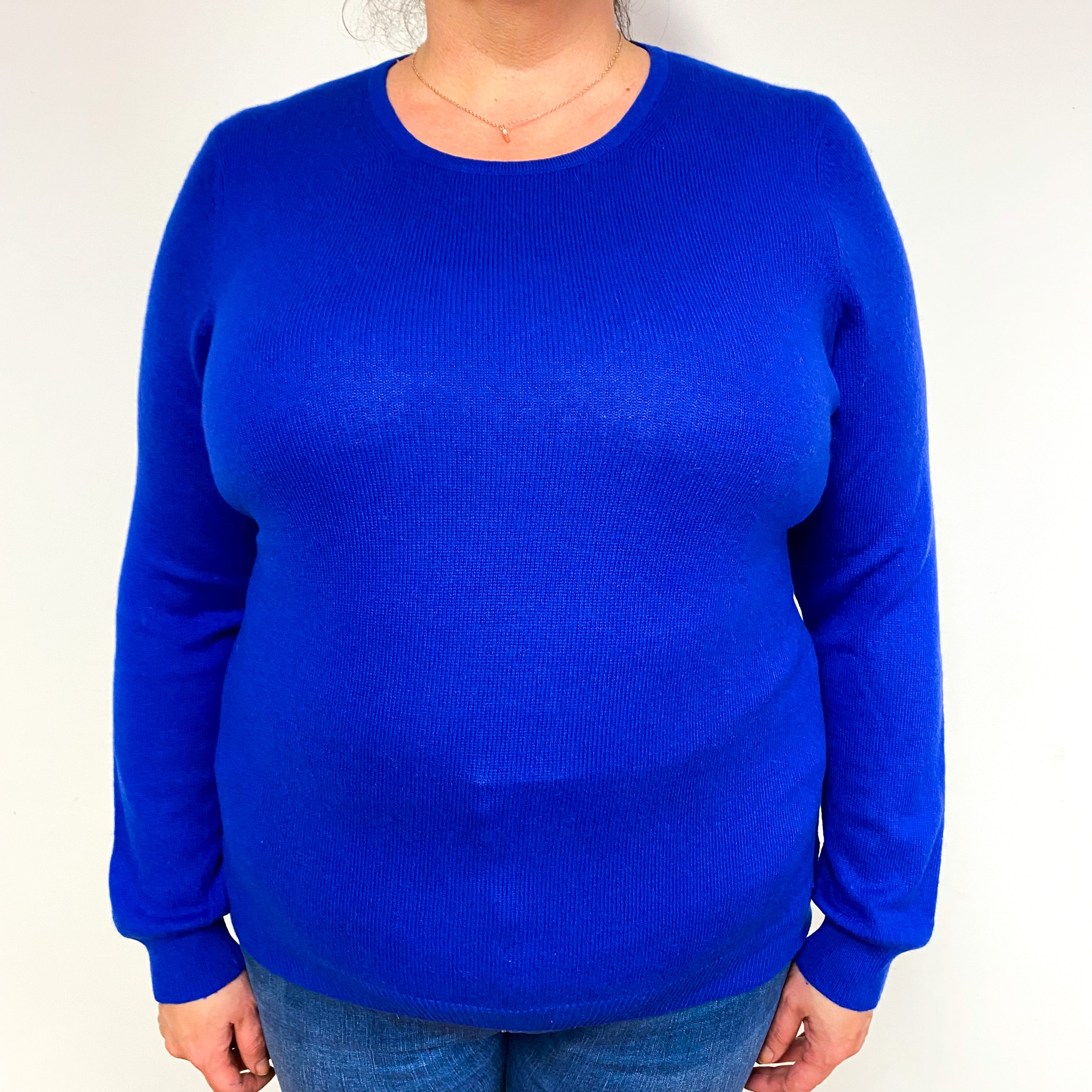 Indigo Blue Cashmere Crew Neck Jumper Extra Large