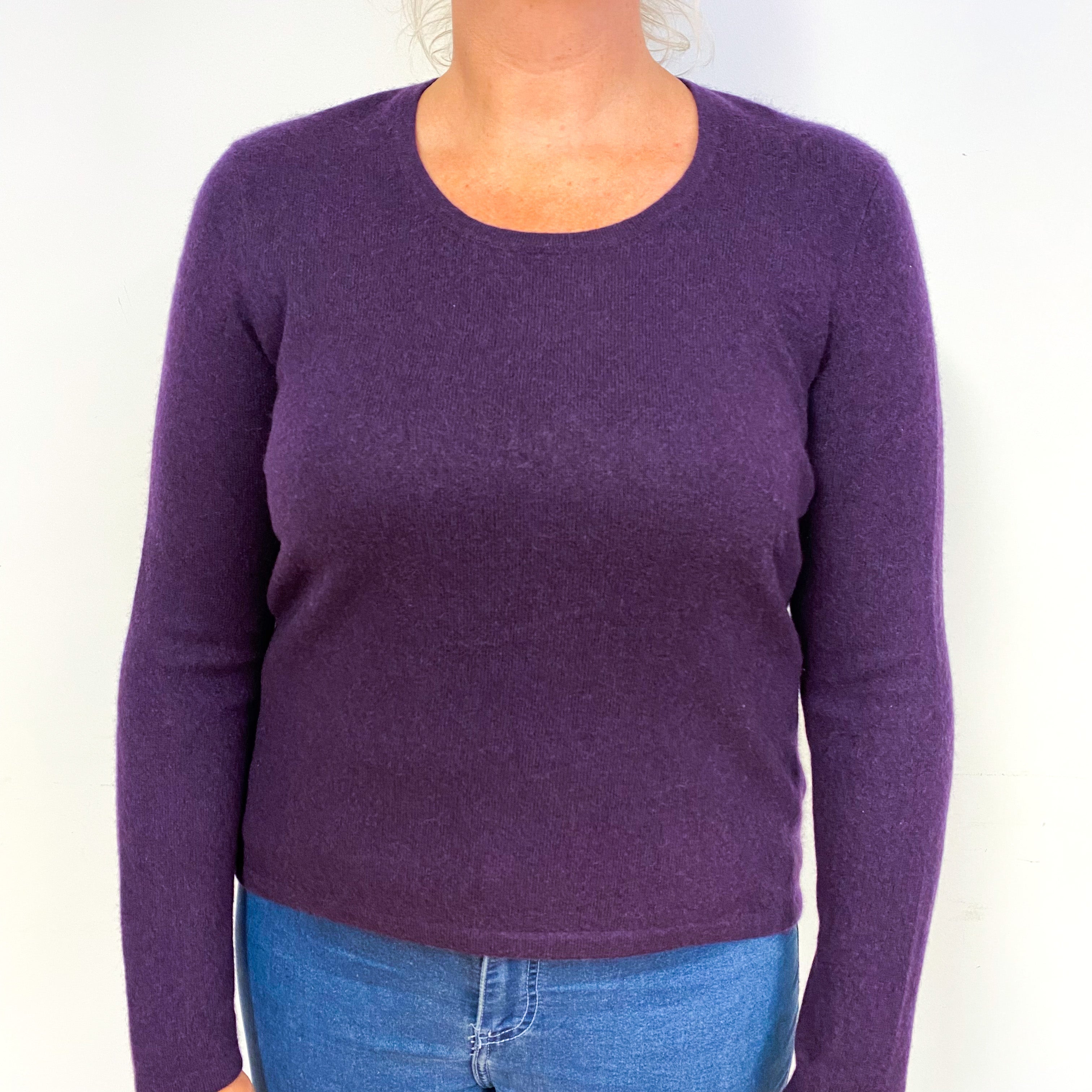 Iris Purple Cashmere Crew Neck Jumper Large