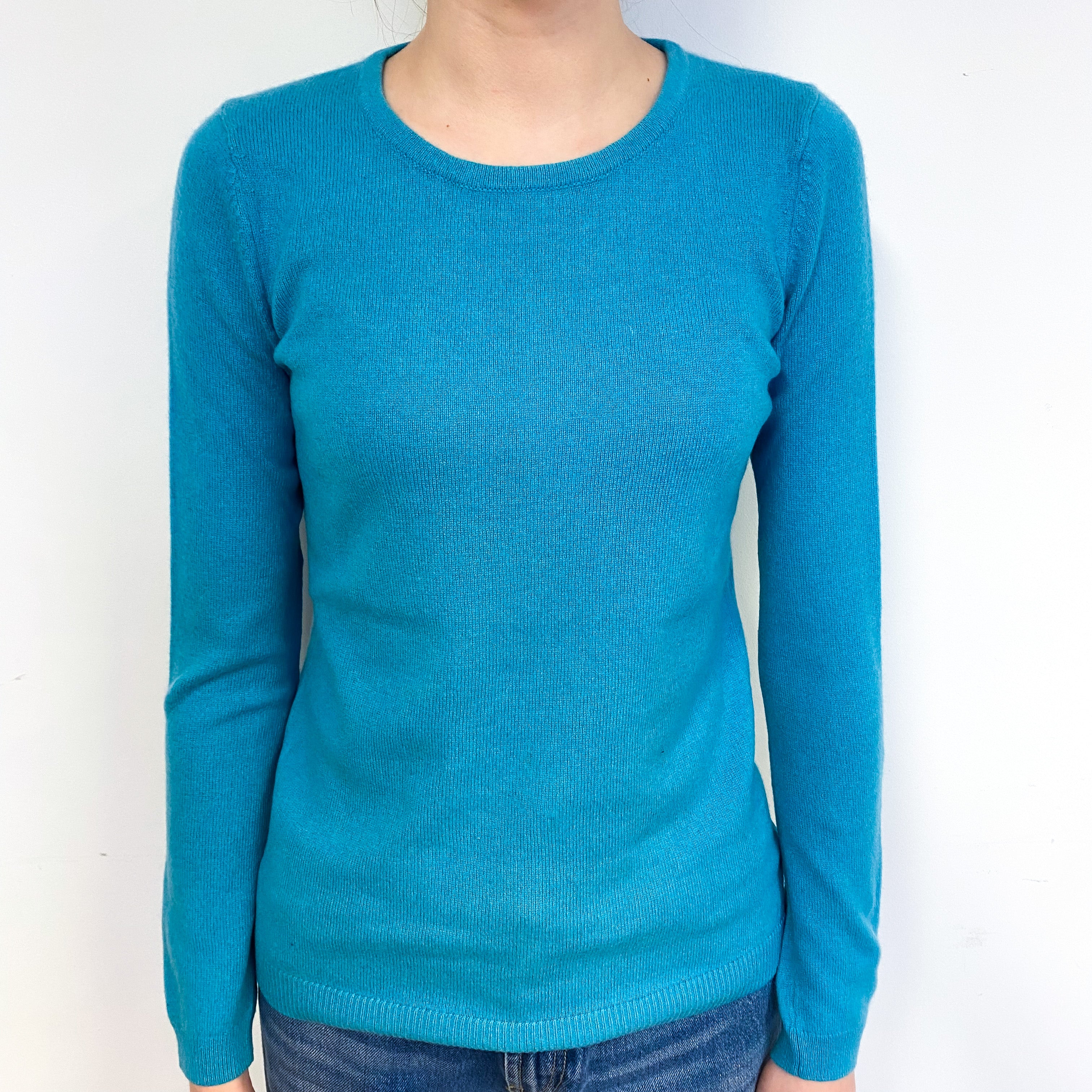 Turquoise Blue Cashmere Crew Neck Jumper Extra Small