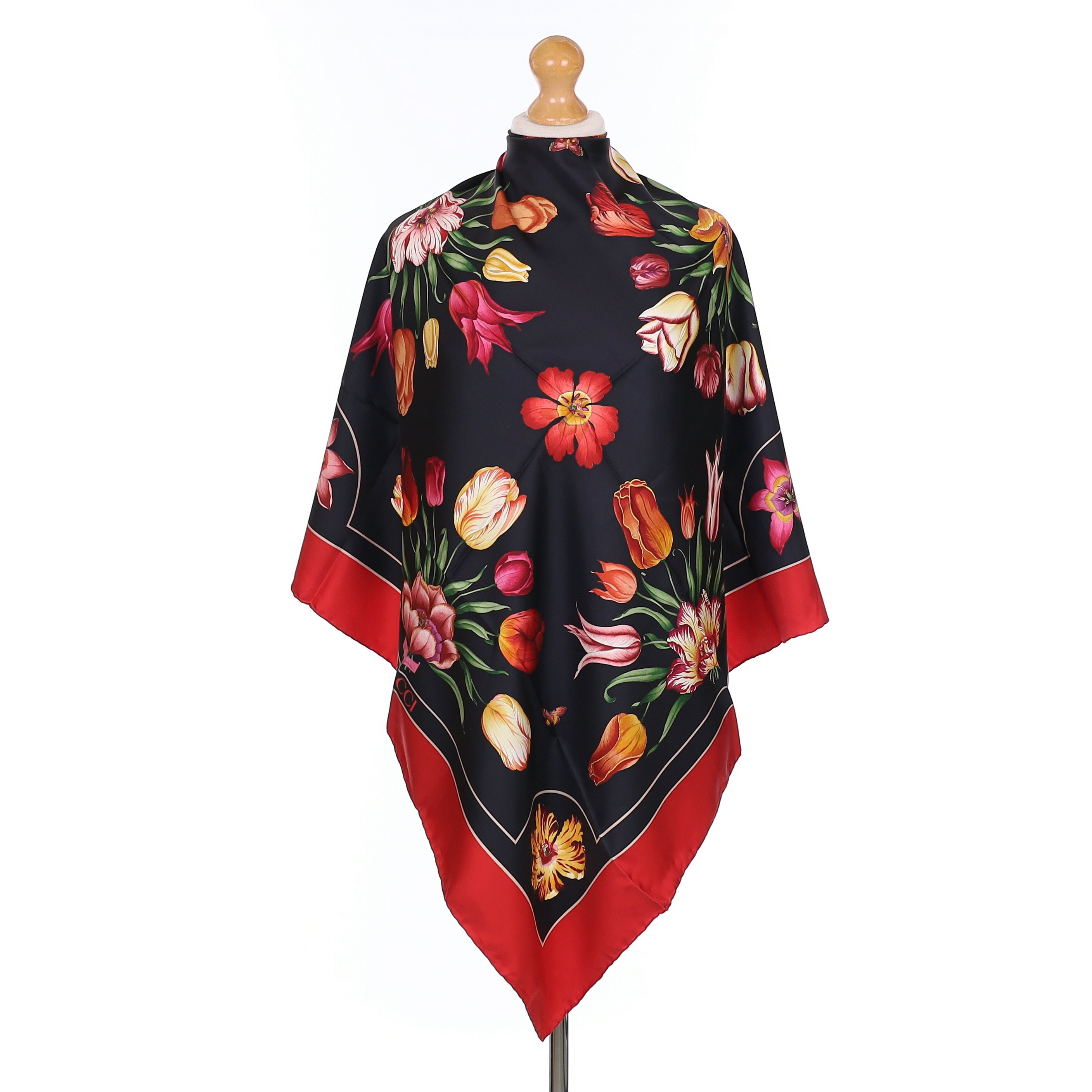 Brand New Gucci Tulip Vintage Silk Scarf