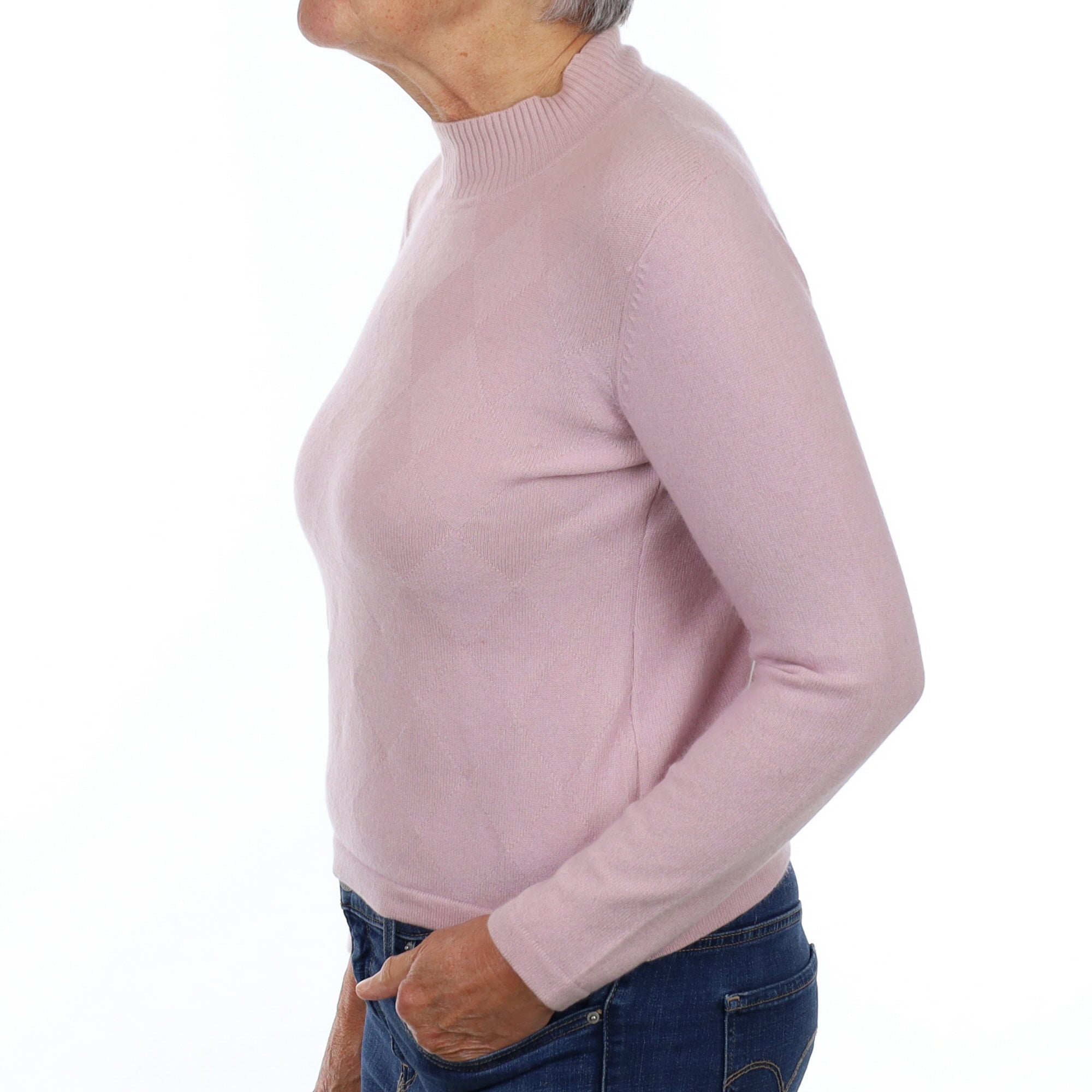 Pale Lilac Purple Cashmere Turtle Neck Jumper Medium