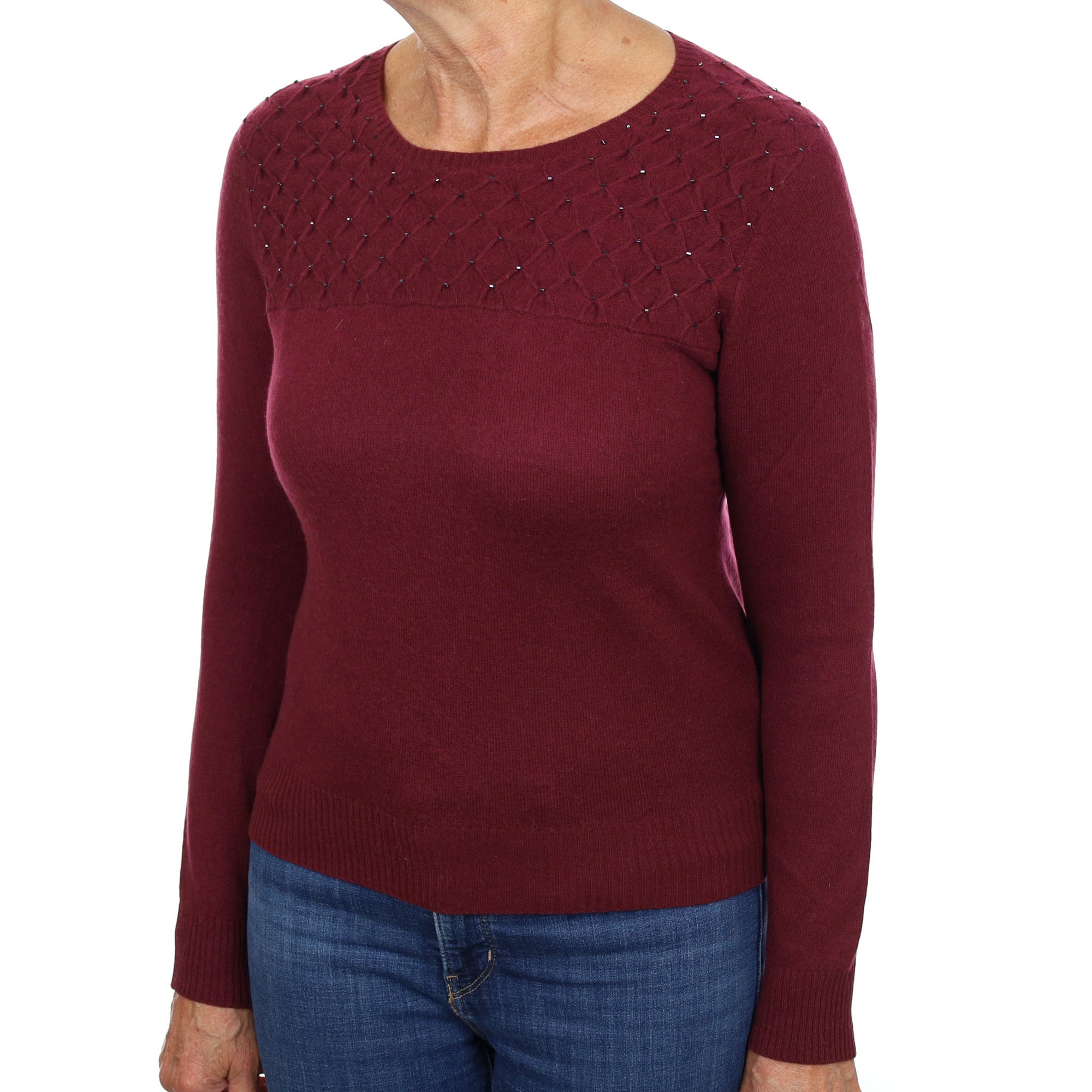Mulberry Purple Cashmere Crew Neck Jumper Medium