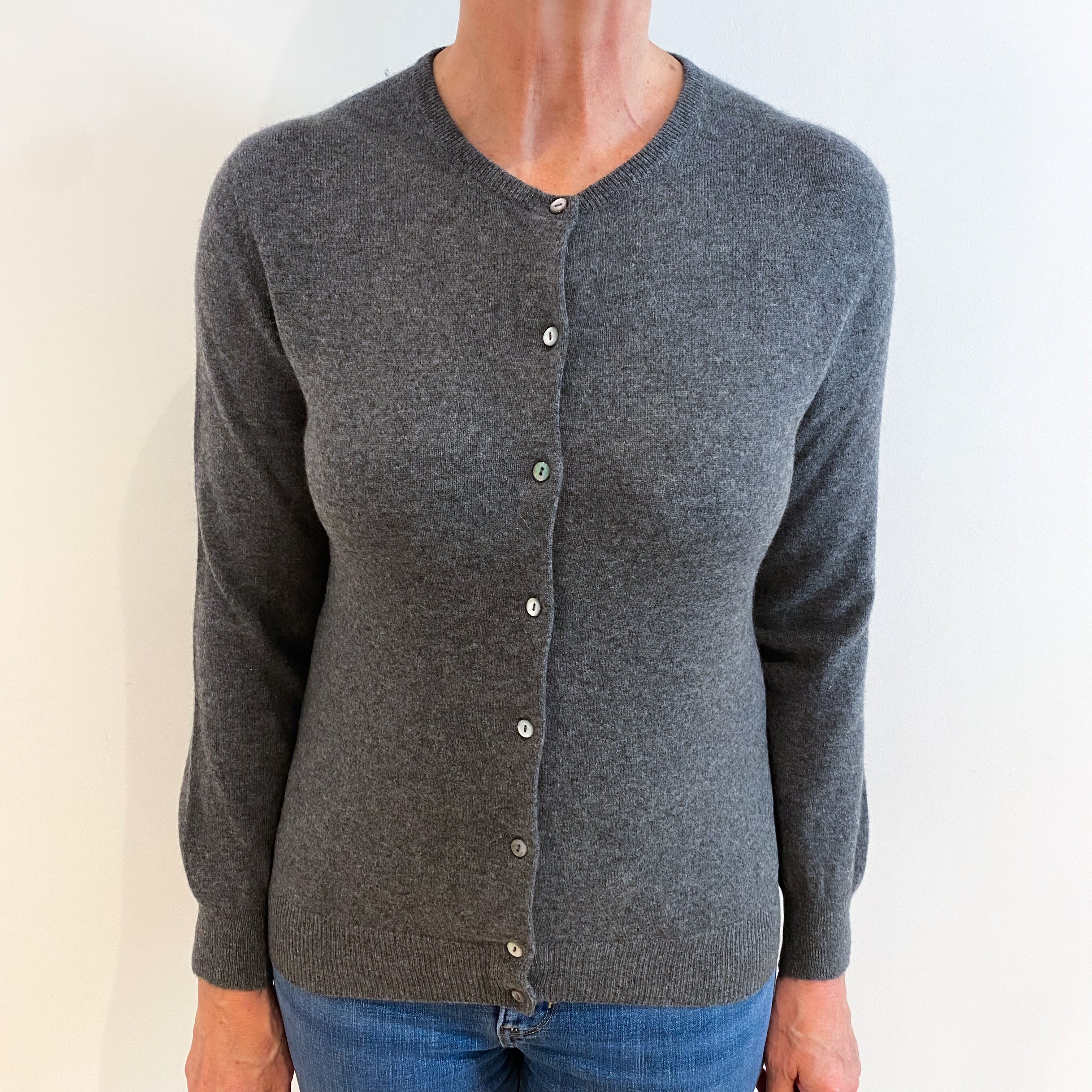 Slate Grey Cashmere Cardigan Medium