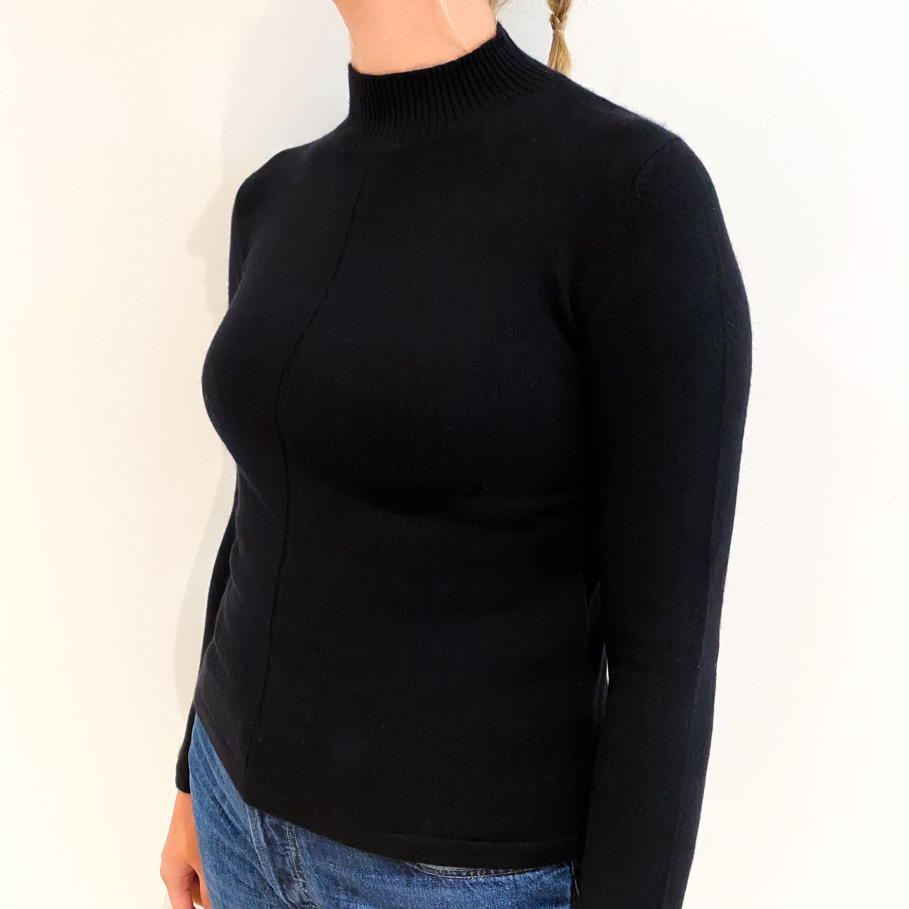 Black Cashmere Turtleneck Jumper Small