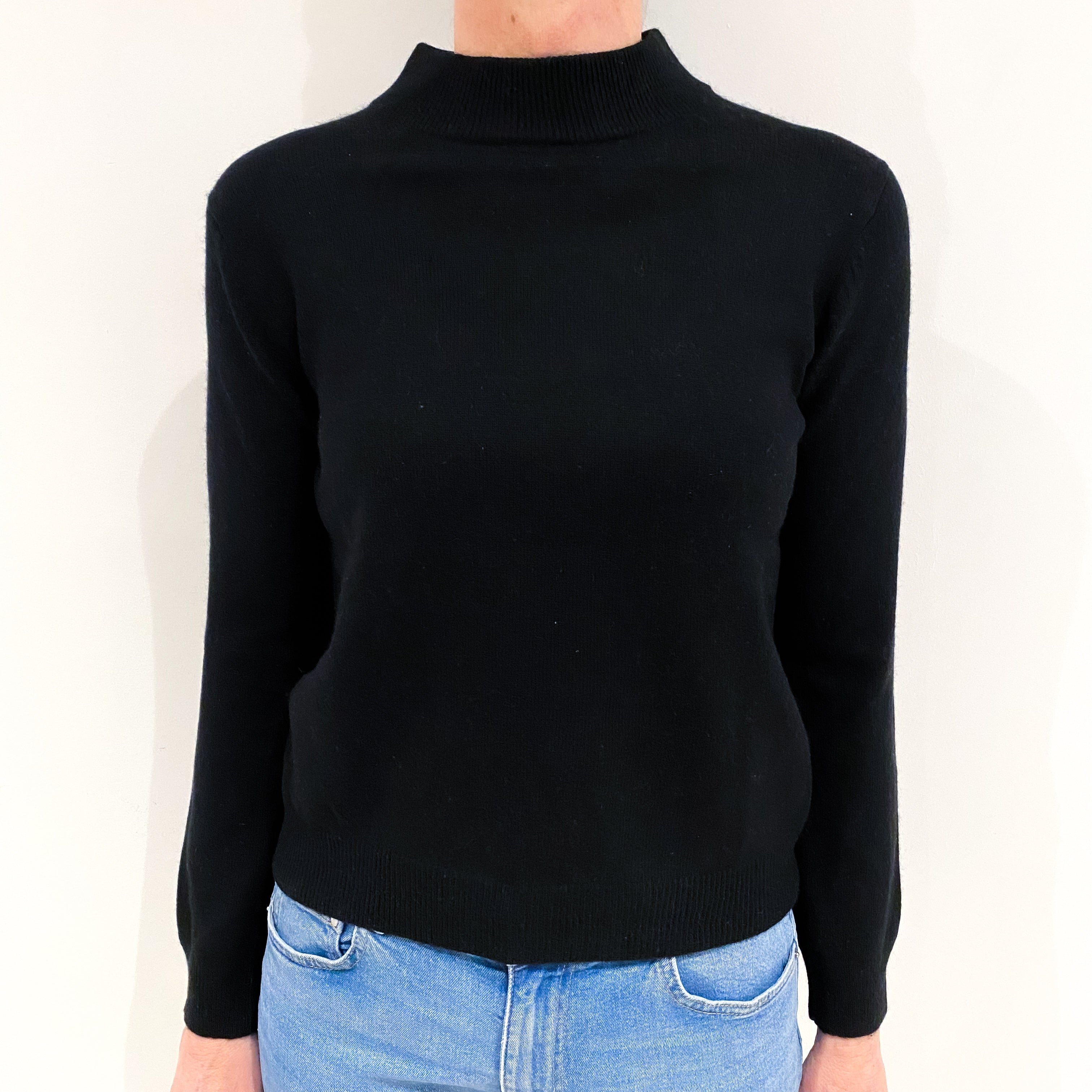 Black Cashmere Turtle Neck Jumper Small