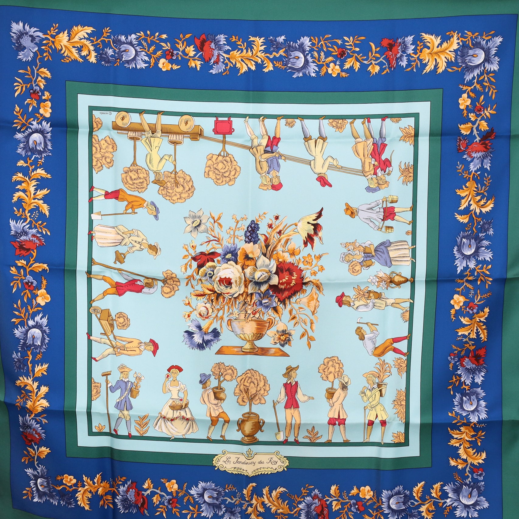 Hermès Les Jardiniers du Roy Boxed Silk Scarf