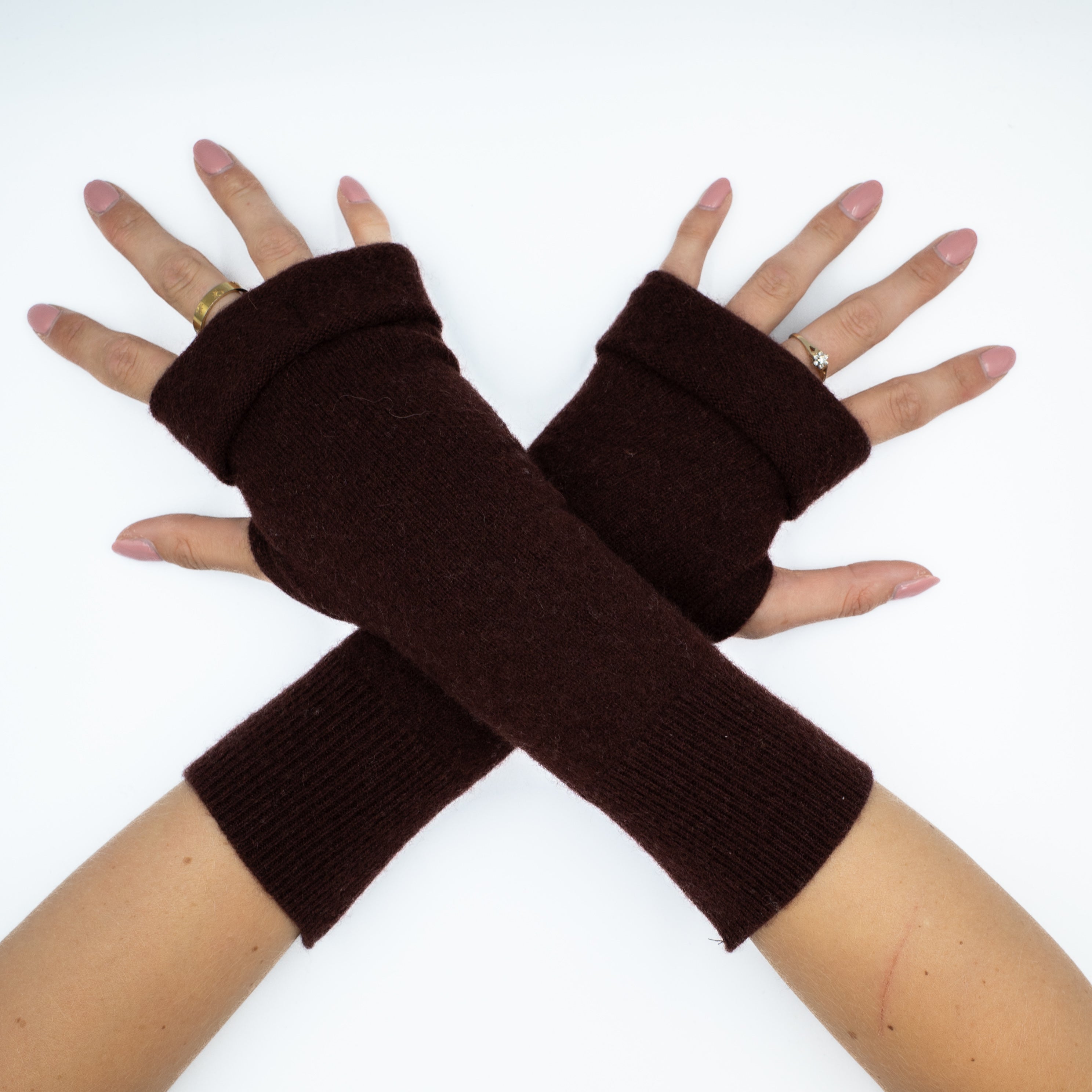 Deep Burgundy Fingerless Gloves
