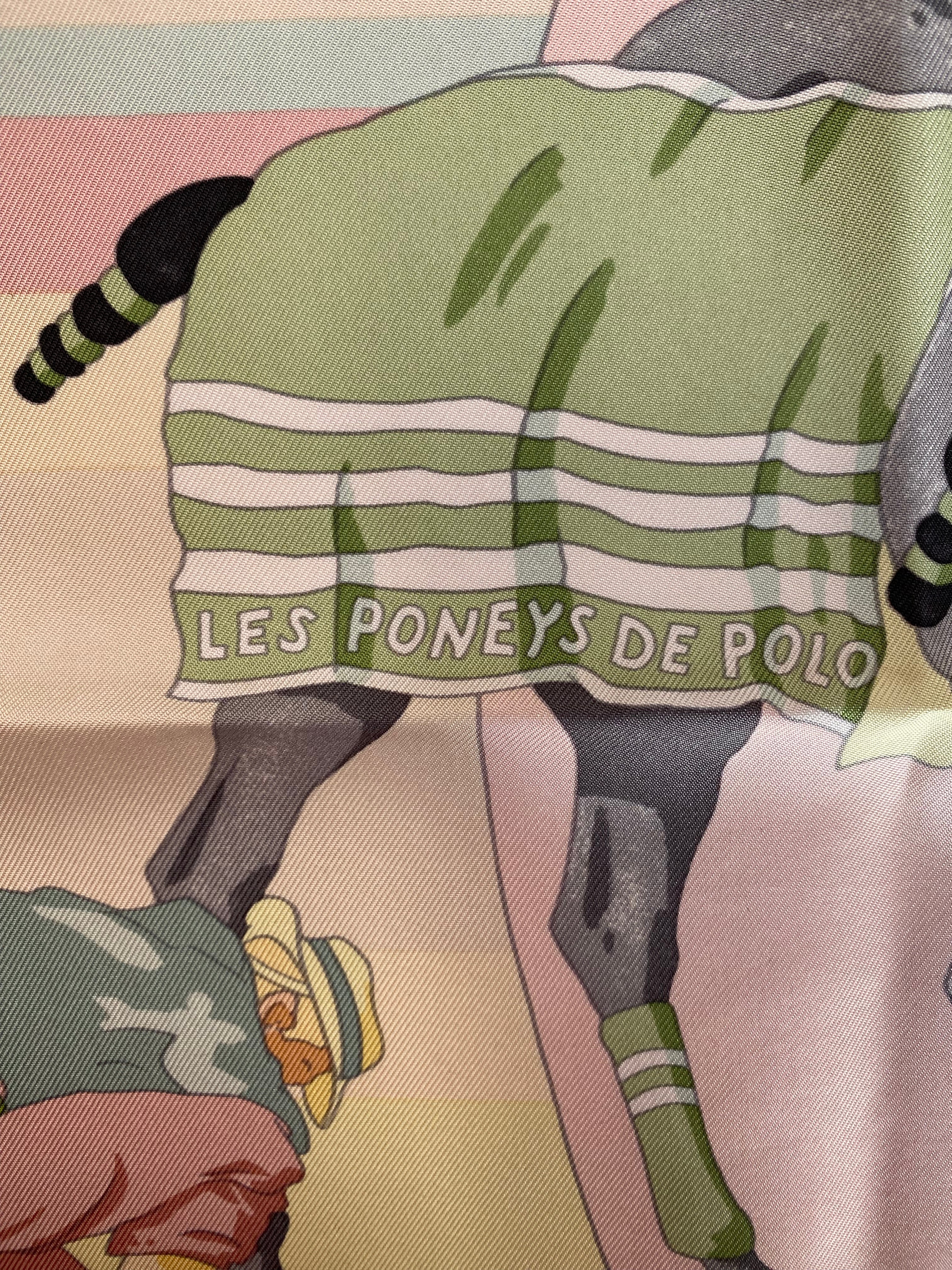 Hermès Les Poneys de Polo Silk Scarf