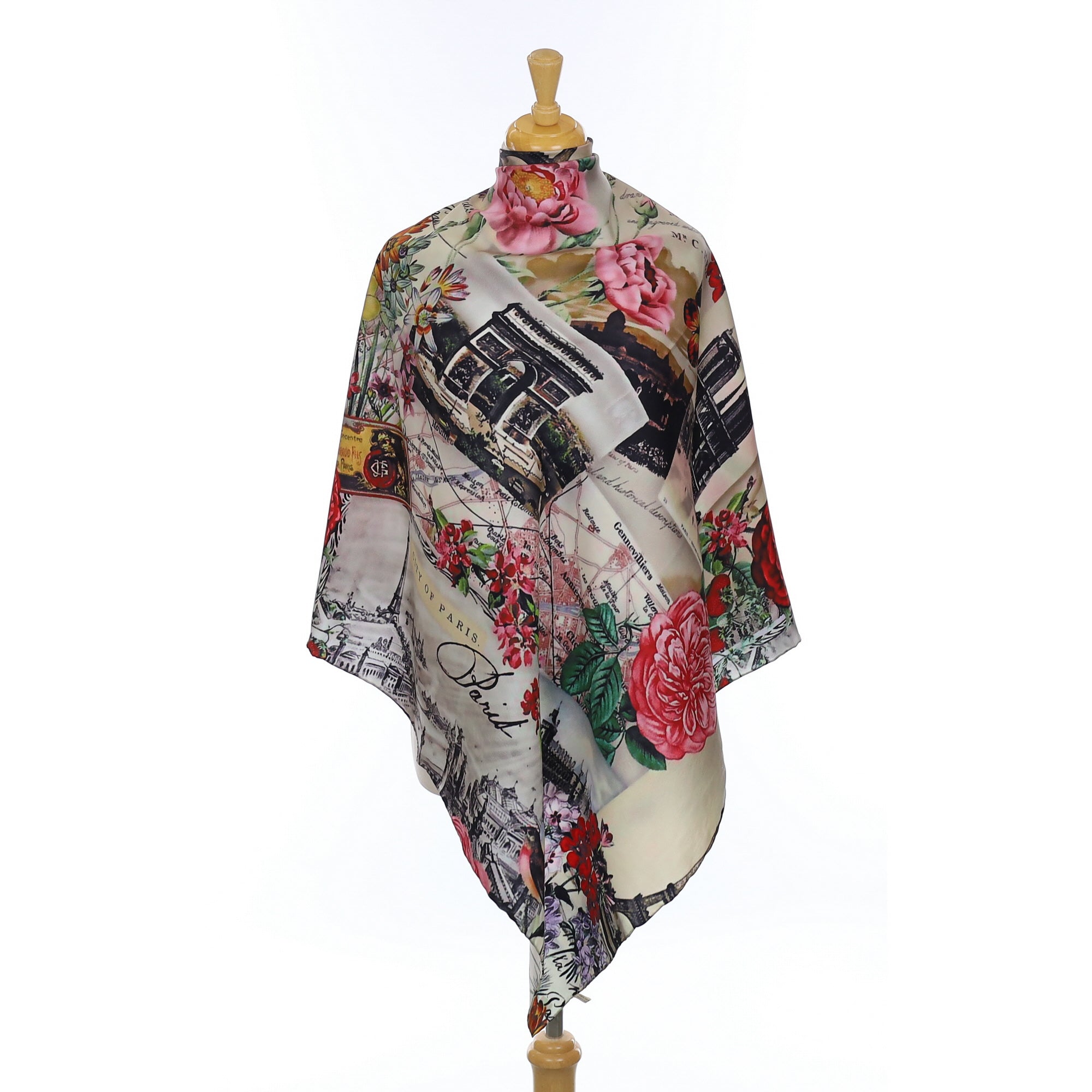 Contemporary Paris Theme Abstract Silk Scarf