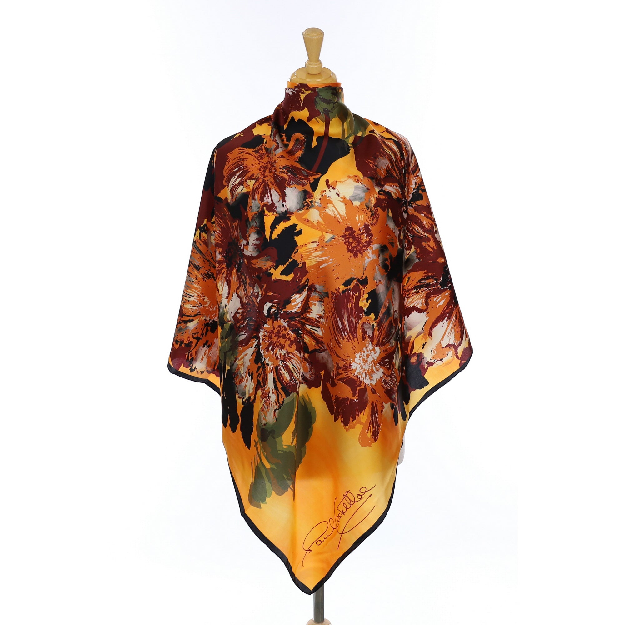 Brand New Paul Costelloe Abstract Floral Silk Scarf
