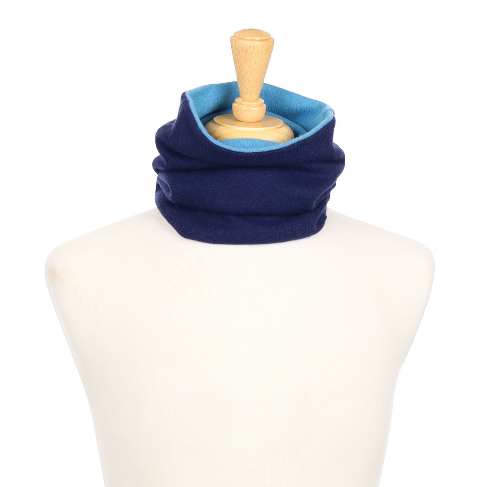 French Navy and Mediterranean Blue Luxury Double Layered Snood