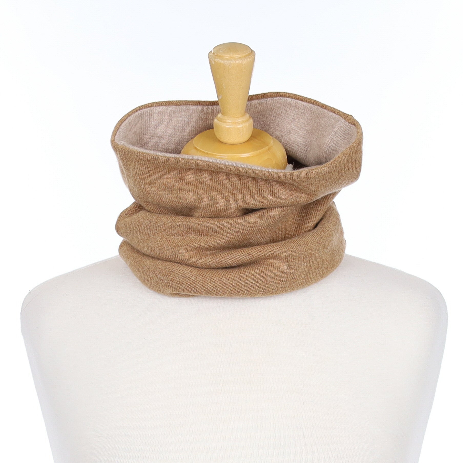 Men’s Camel and Fawn Luxury Double Layered Snood