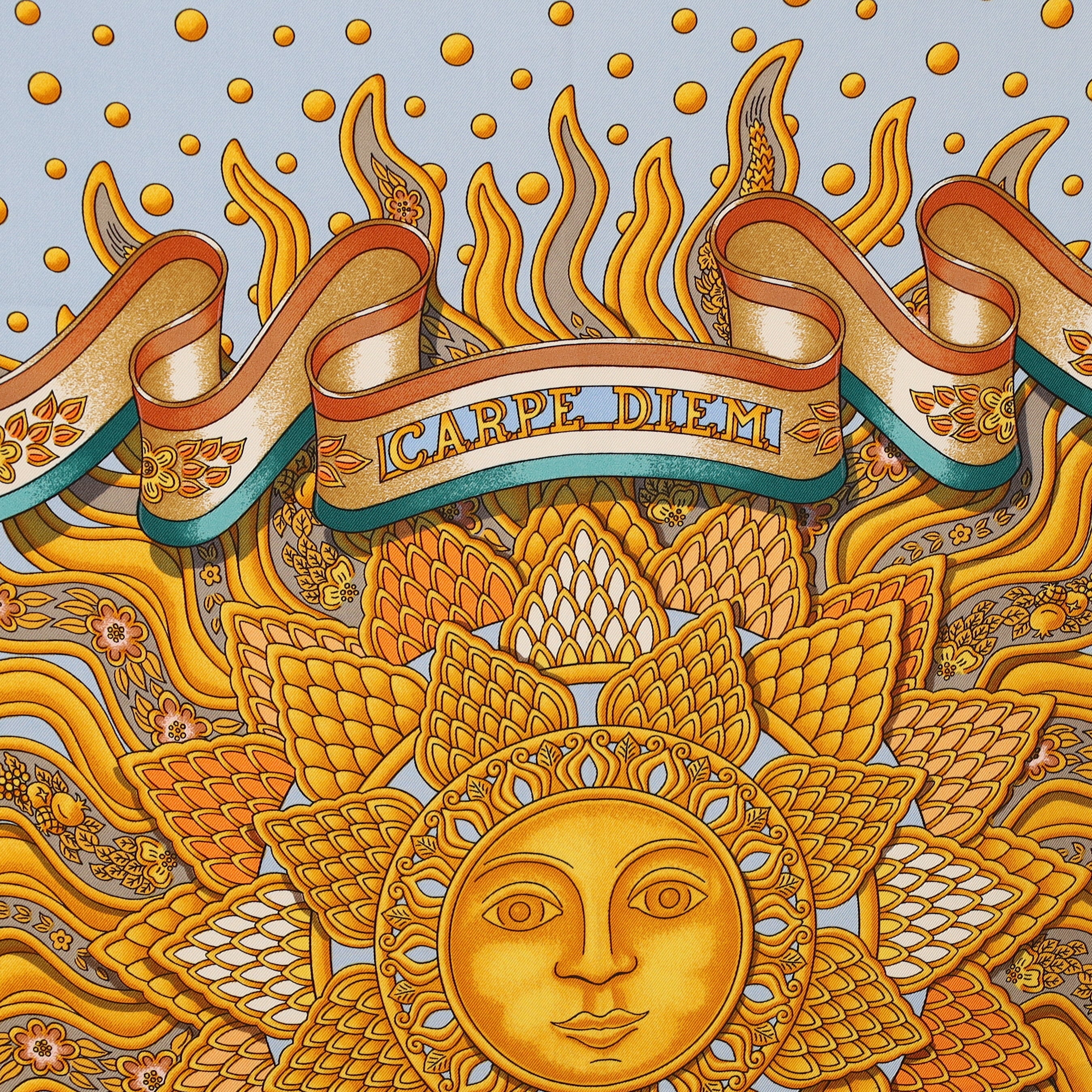 Pristine Hermès Carpe Diem Silk Scarf