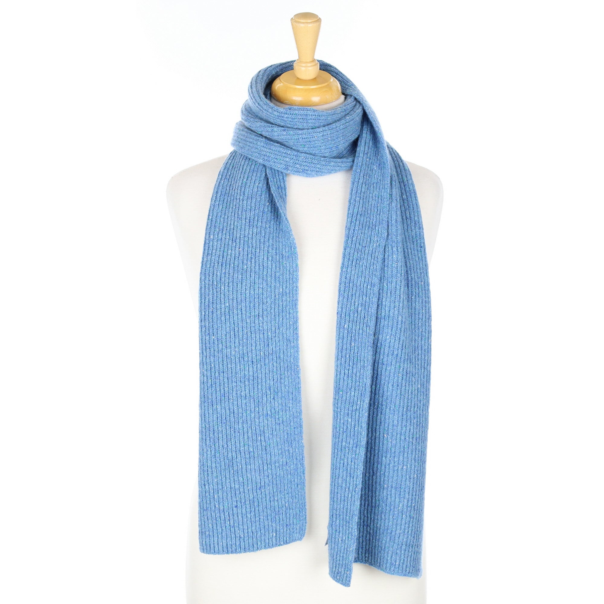 Brand New Scottish Delph Blue Donegal Cashmere Scarf