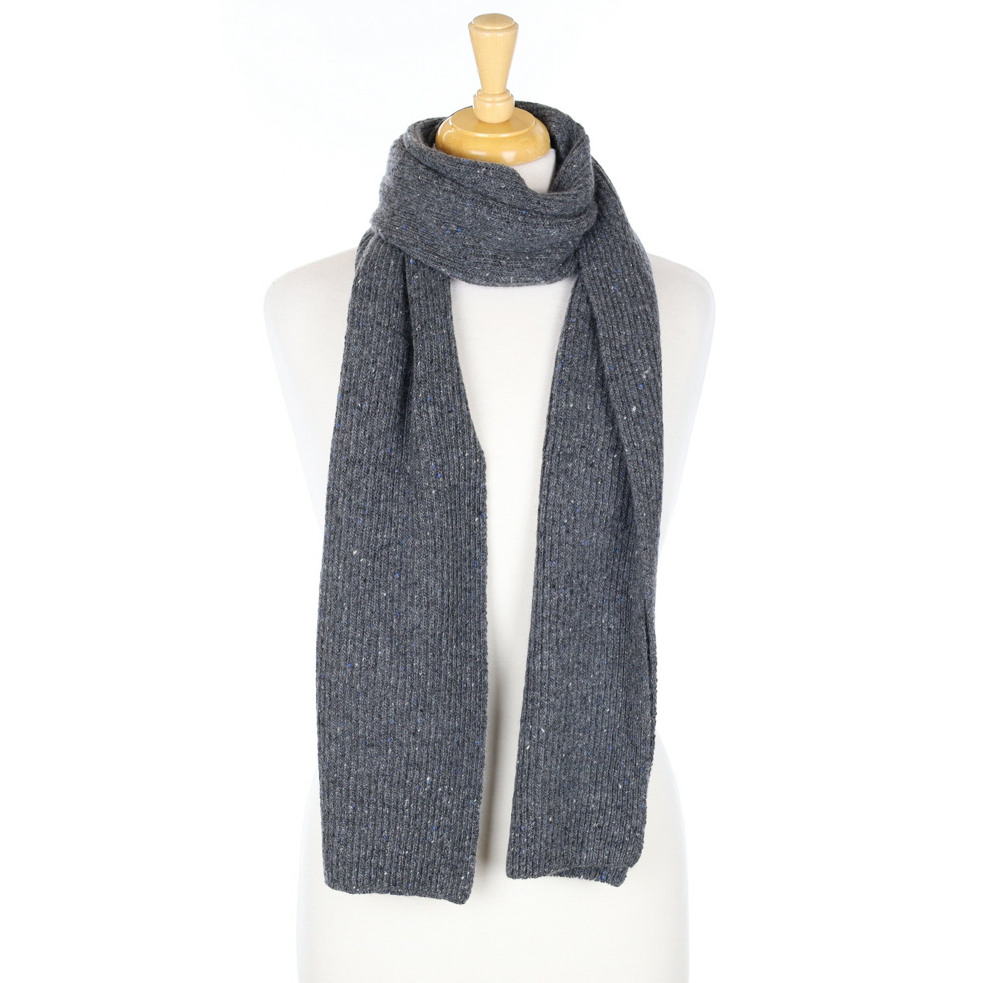 Brand New Scottish Slate Grey Donegal Cashmere Scarf
