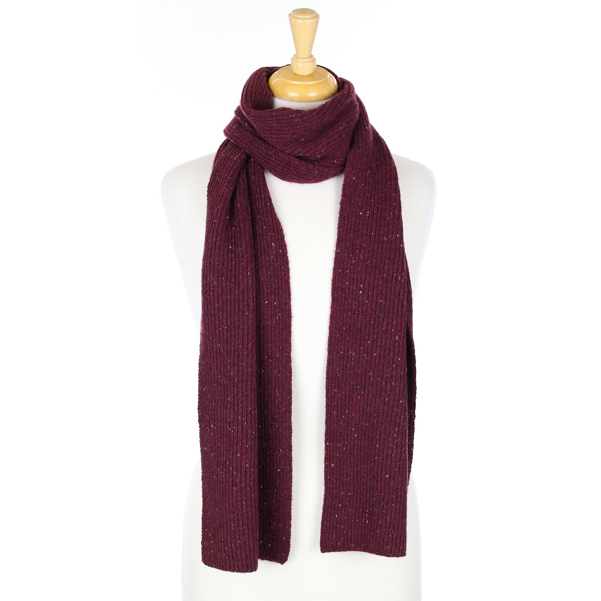 Brand New Scottish Damson Donegal Cashmere Scarf