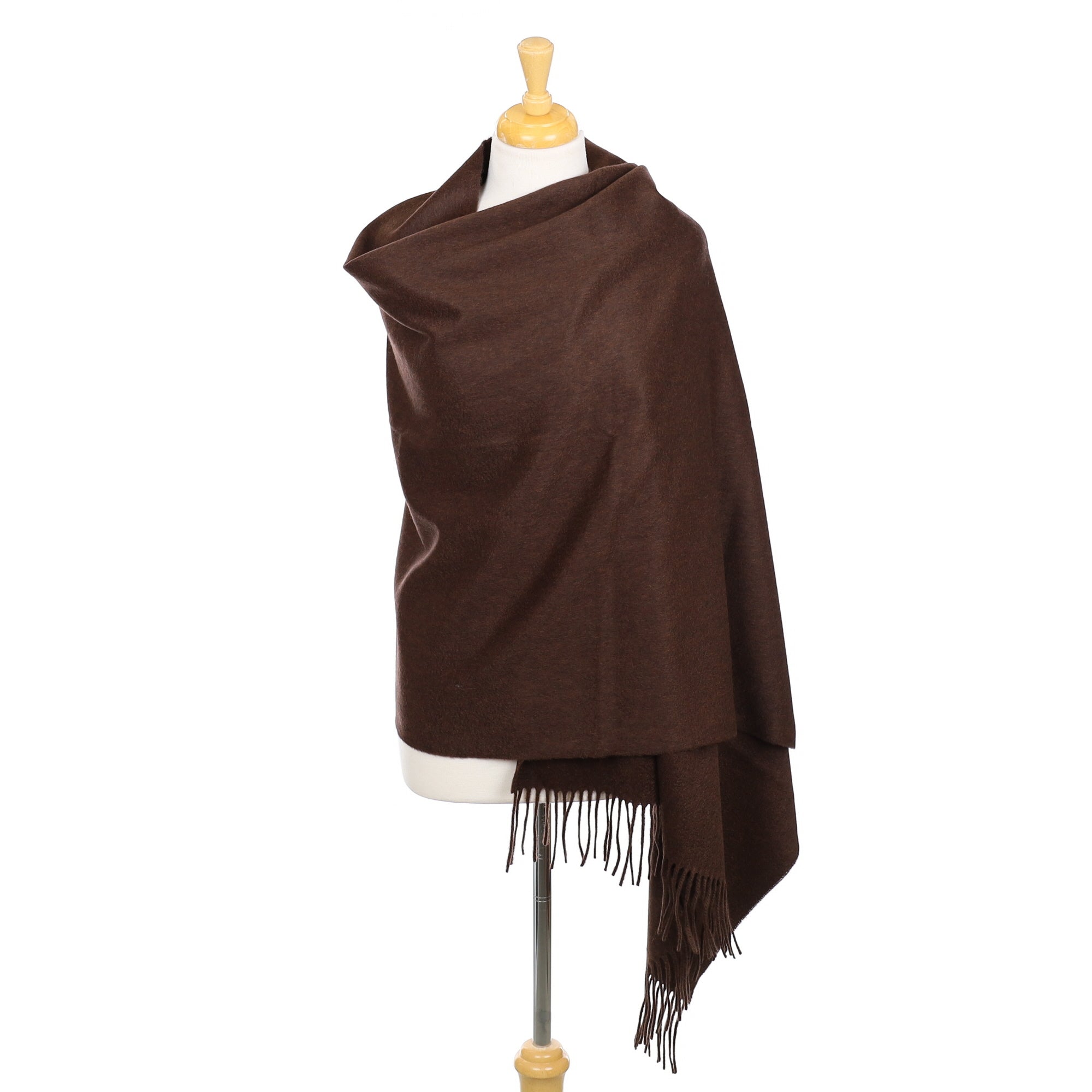 Brand New Scottish Umber Brown Luxury Cashmere Stole
