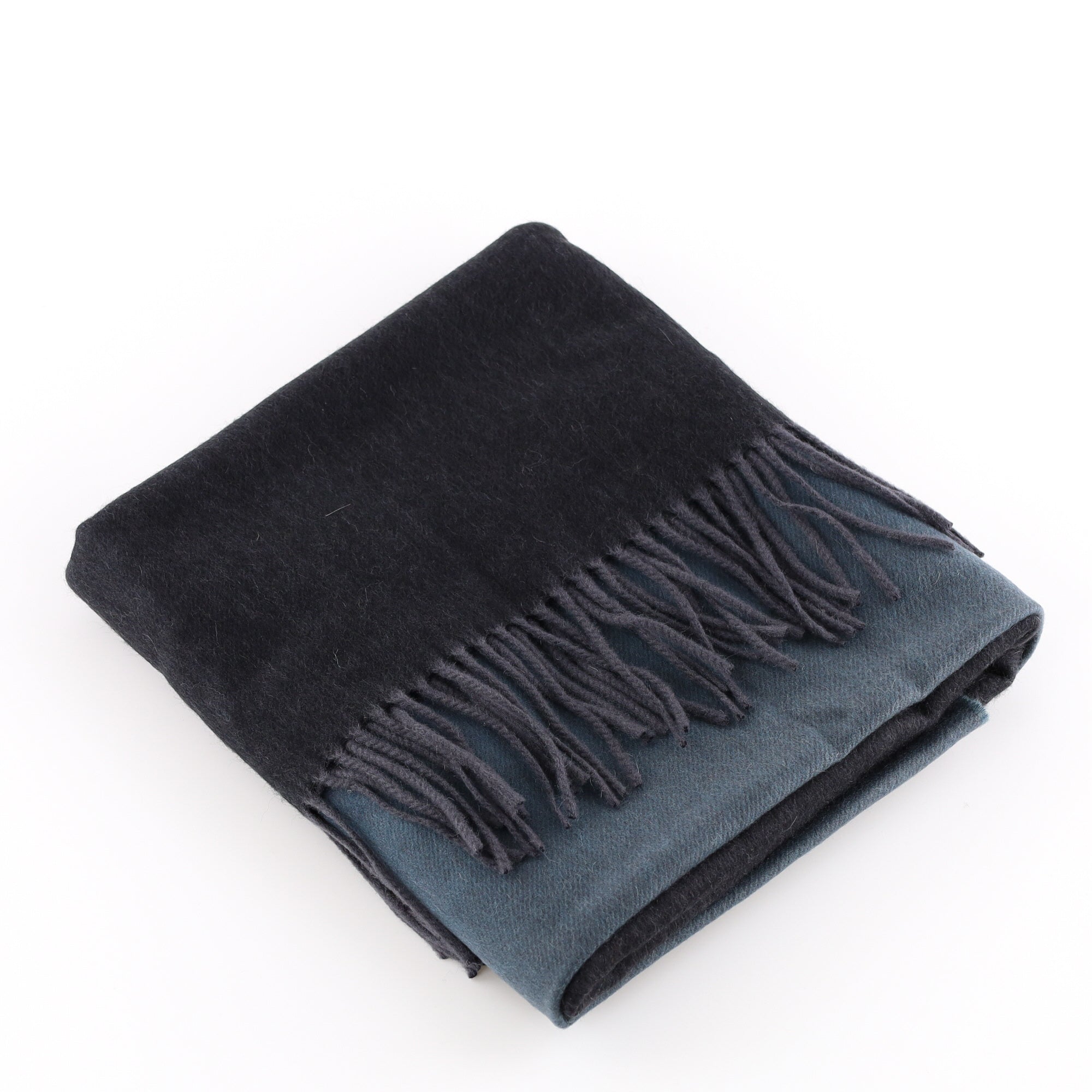 Brand New Scottish Midnight Blue Ombré Luxury Cashmere Stole