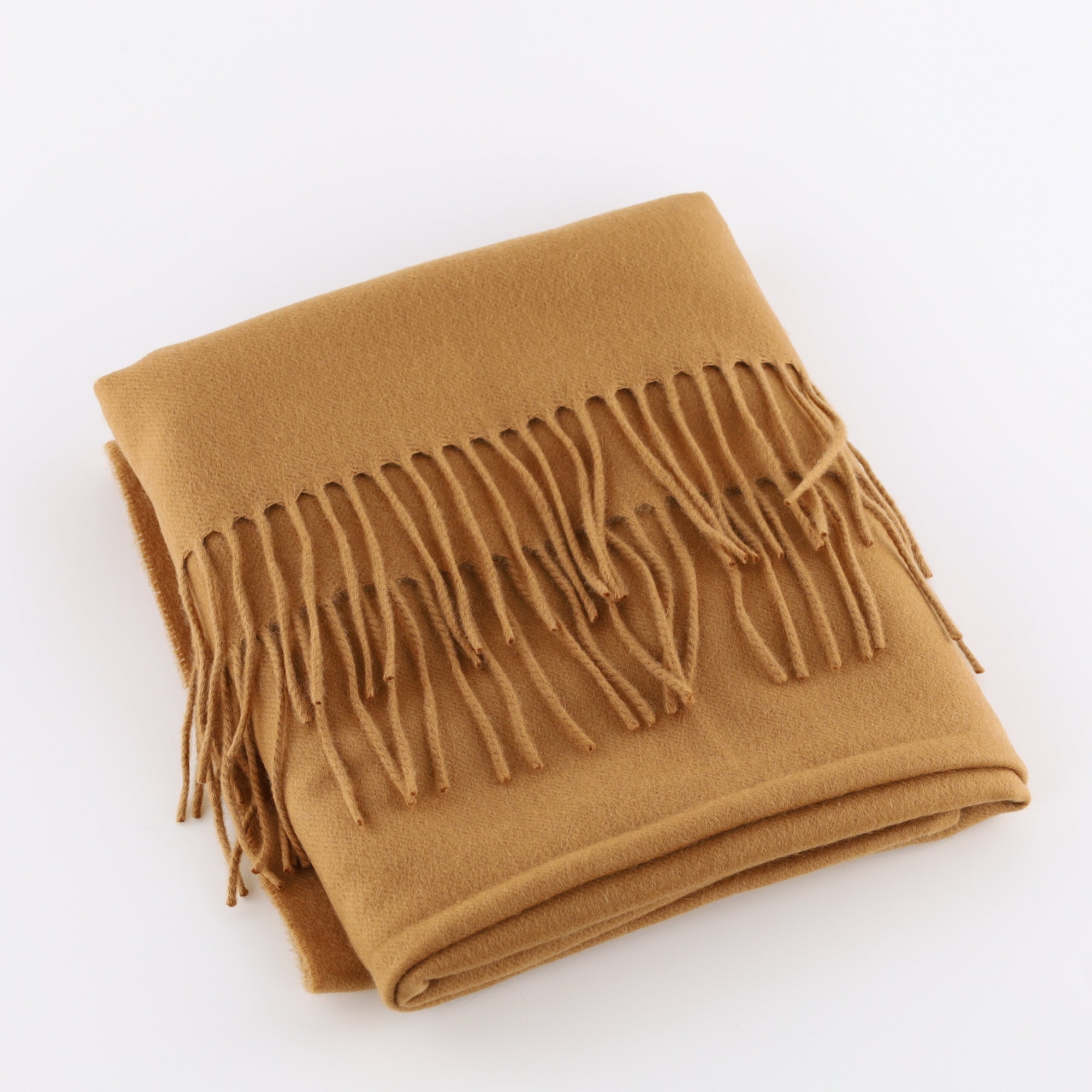 Brand New Scottish Dark Camel Luxury Cashmere Stole