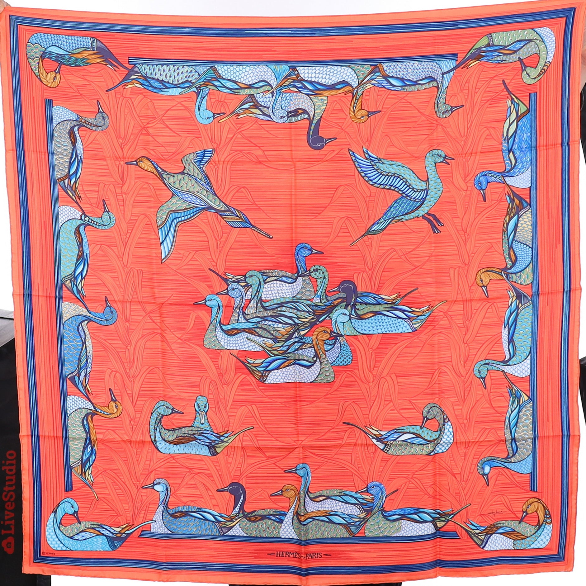Hermès Boxed La Mare aux Canards Silk Scarf