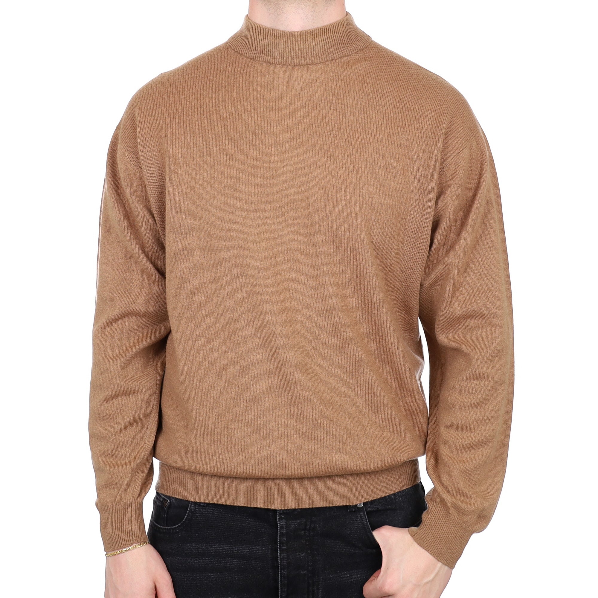 Men's Toffee Brown Cashmere Turtle Neck Jumper XXL